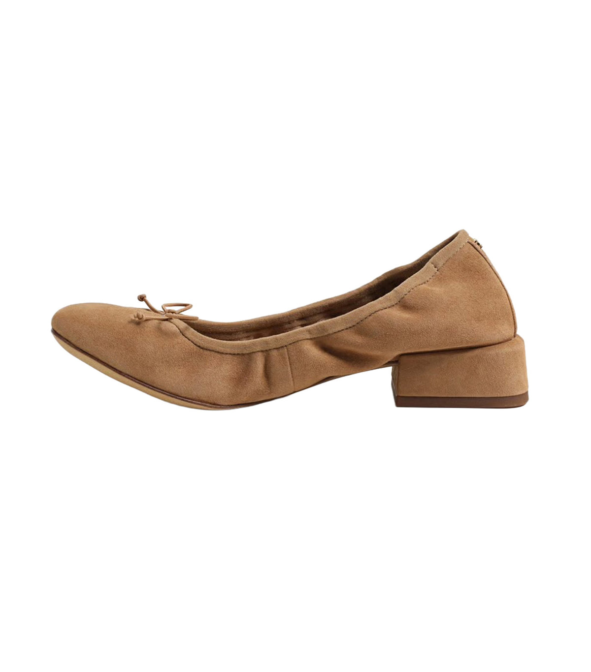 Belle Block Heel Ballet Flat Cyprus Tan Suede