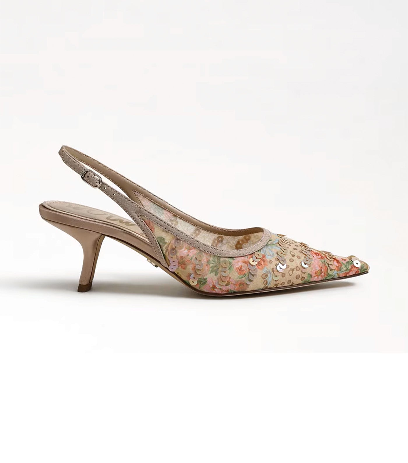 Sam Edelman Bianka Slingback Pump Mesh Fabric Ecru Multi