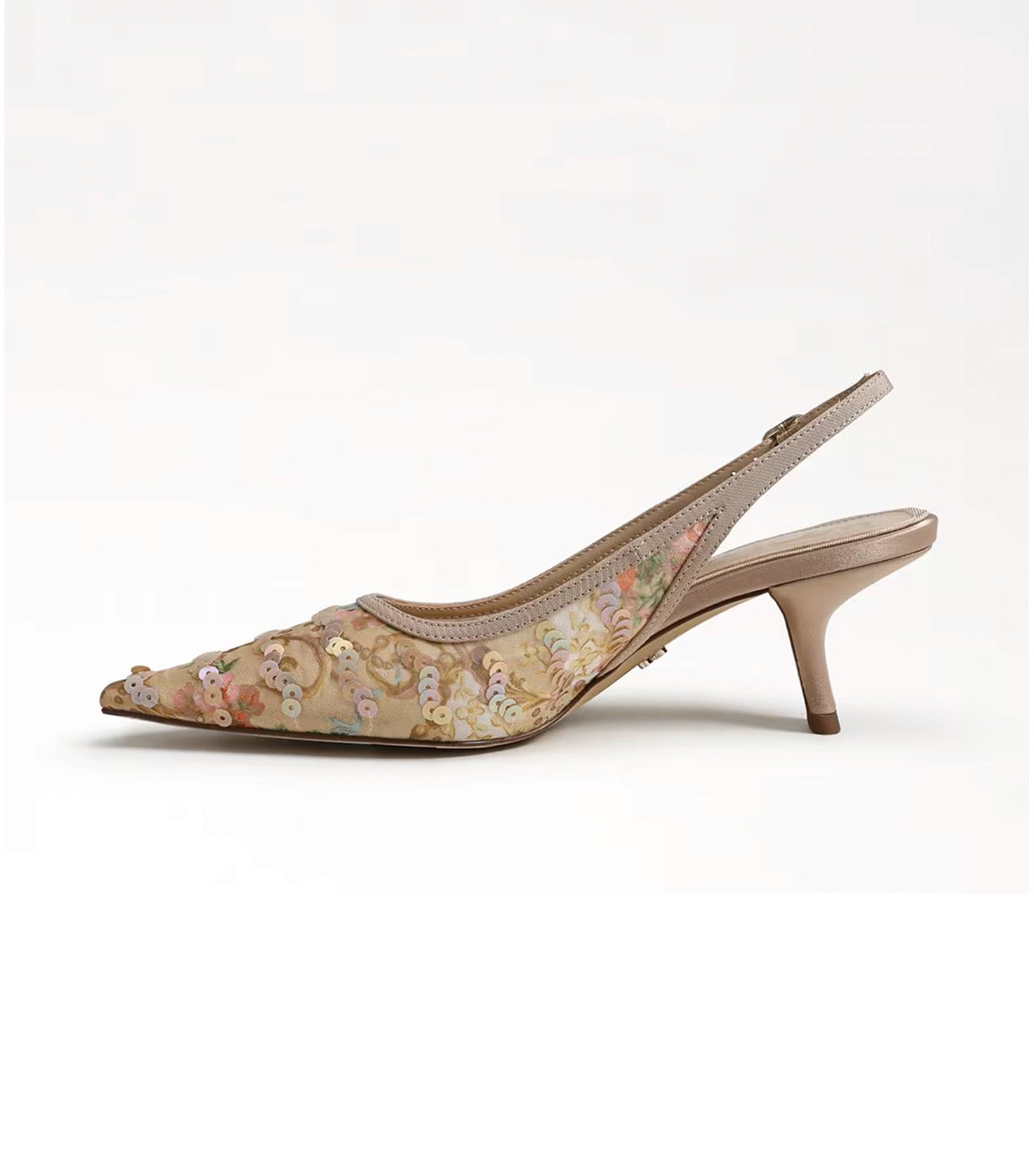 Sam Edelman Bianka Slingback Pump Mesh Fabric Ecru Multi