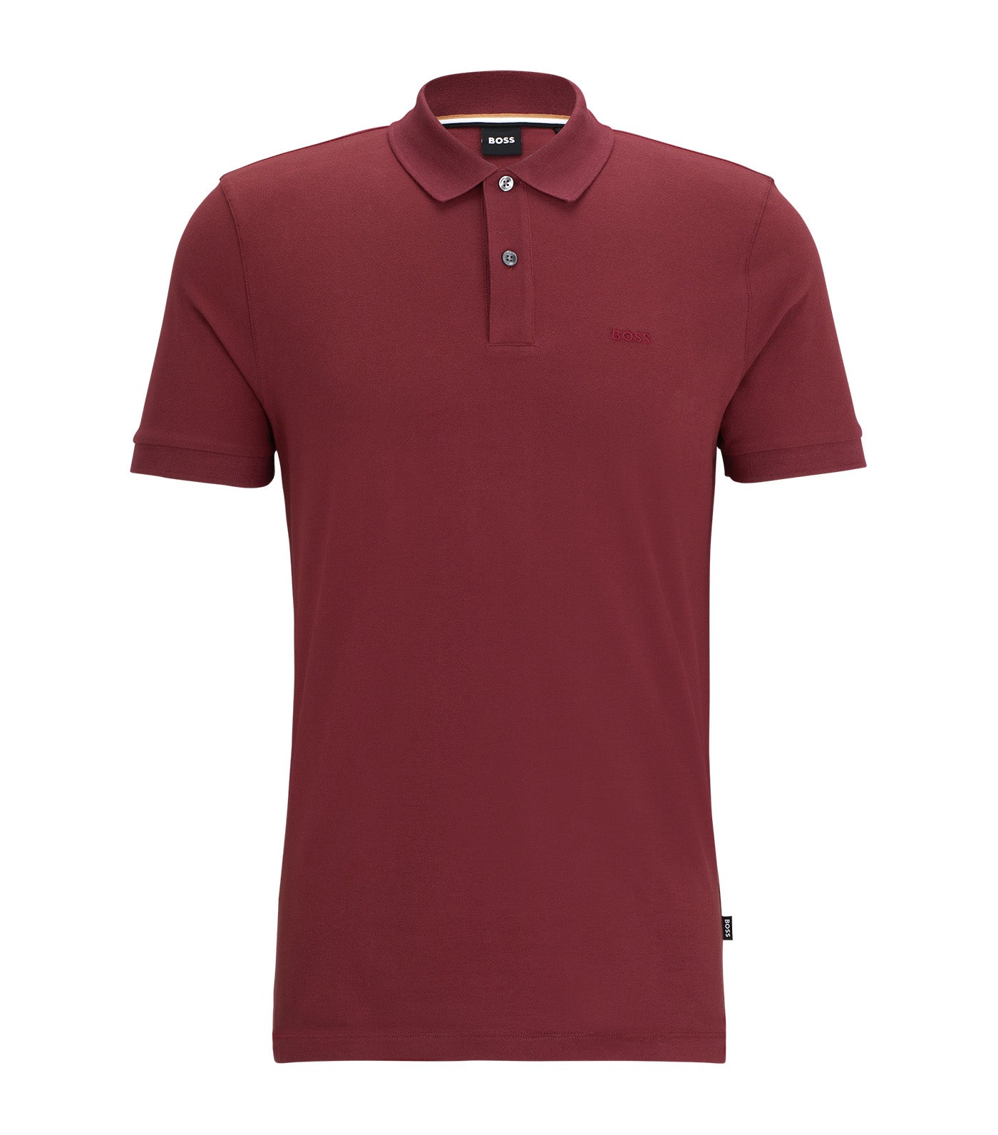Cotton Polo Shirt with Embroidered Logo Dark Red