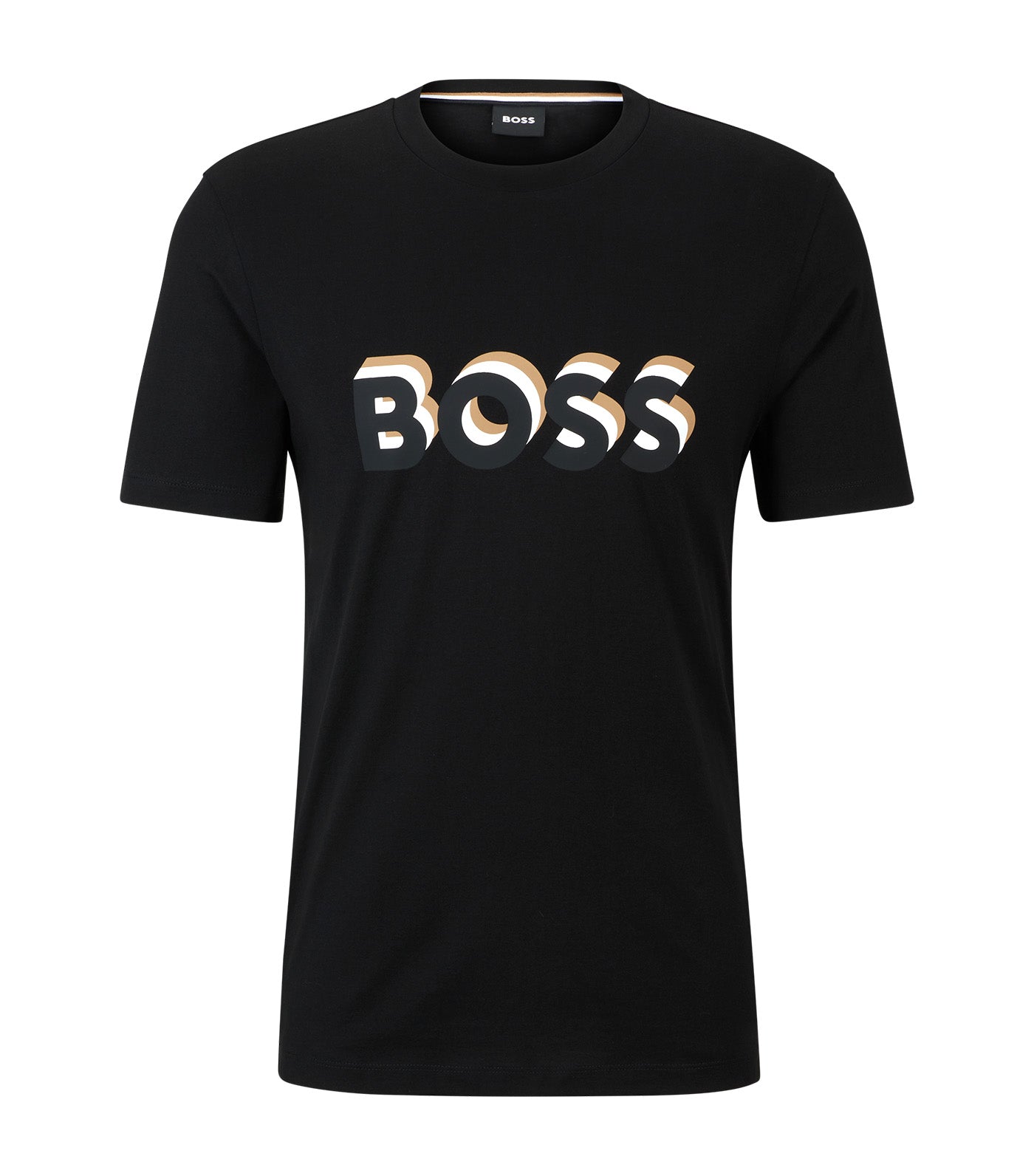 Cotton-Jersey T-Shirt with Logo in Signature Colors Black