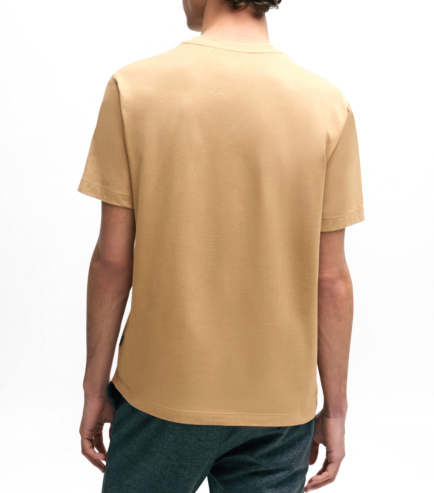 Cotton-Jersey T-Shirt with Logo in Signature Colors Beige