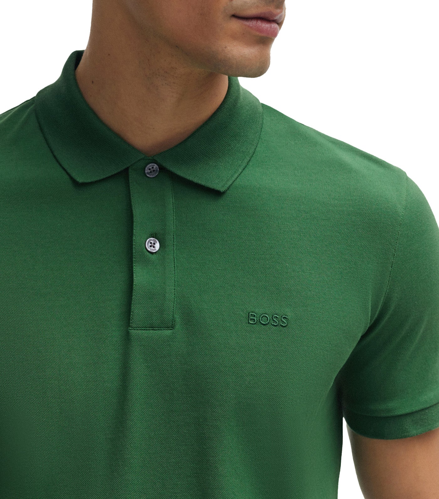 Cotton Polo Shirt with Embroidered Logo Green