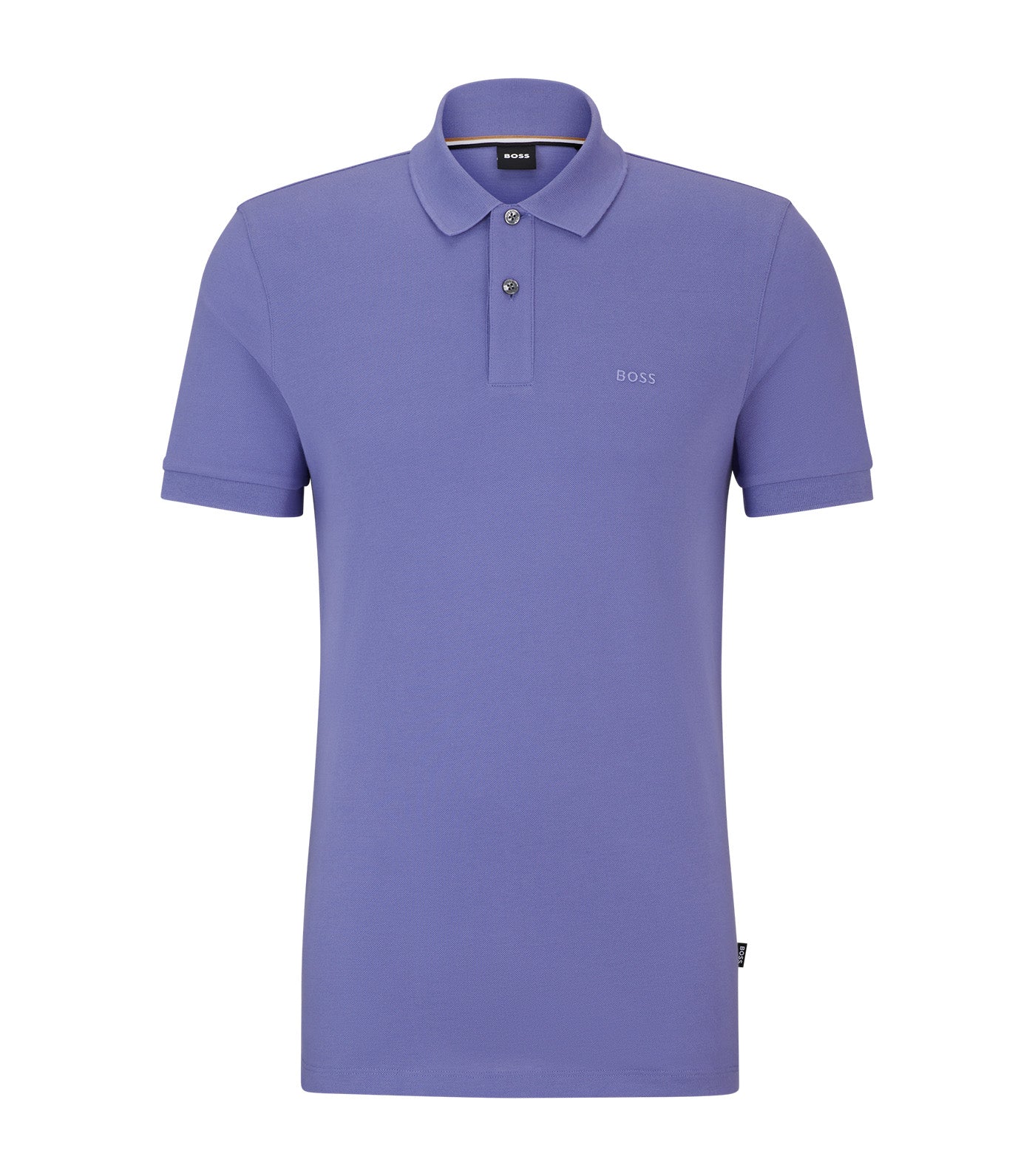 Cotton Polo Shirt with Embroidered Logo Purple