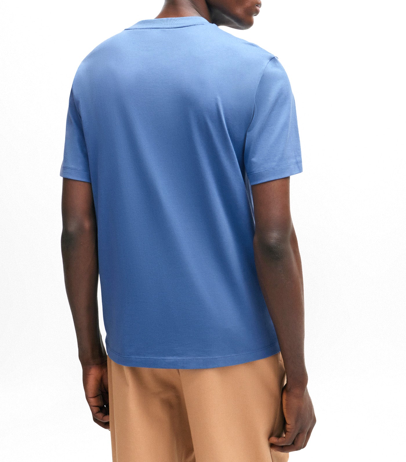 Cotton-Jersey T-Shirt with Logo in Signature Colors Blue