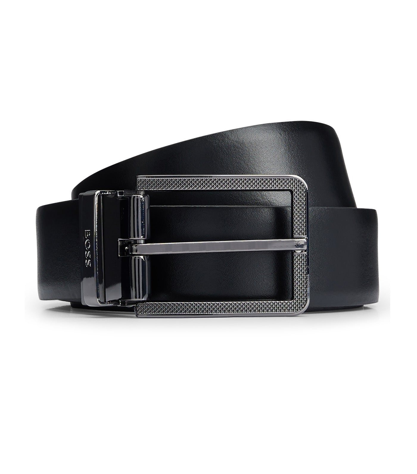 Reversible Italian-Leather Belt with Milled Buckle
