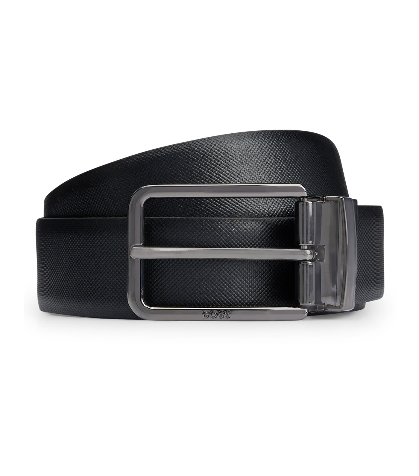 Reversible Belt in Smooth and Structured Italian Leather