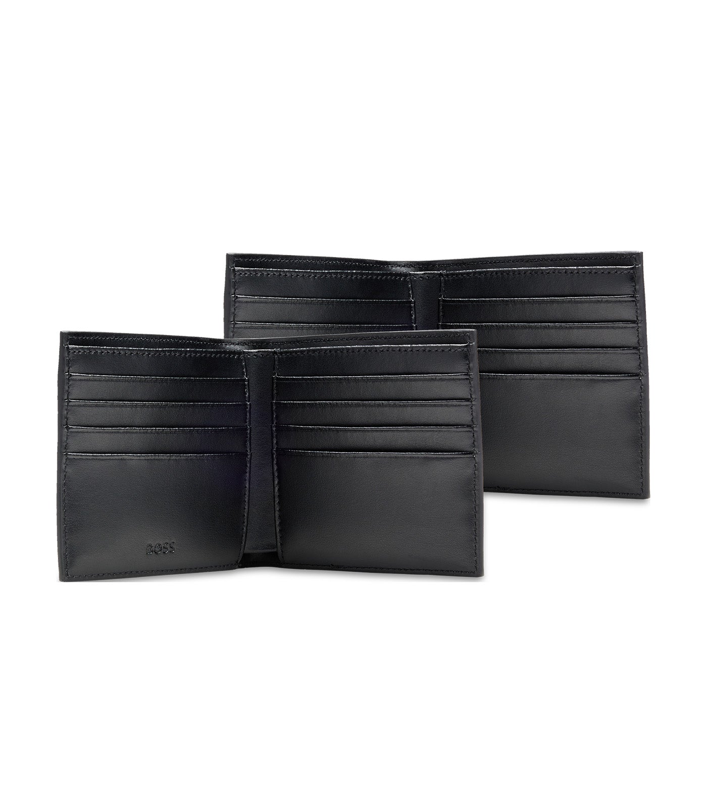 Monogram-Embossed Leather Card Case and Wallet Gift Set