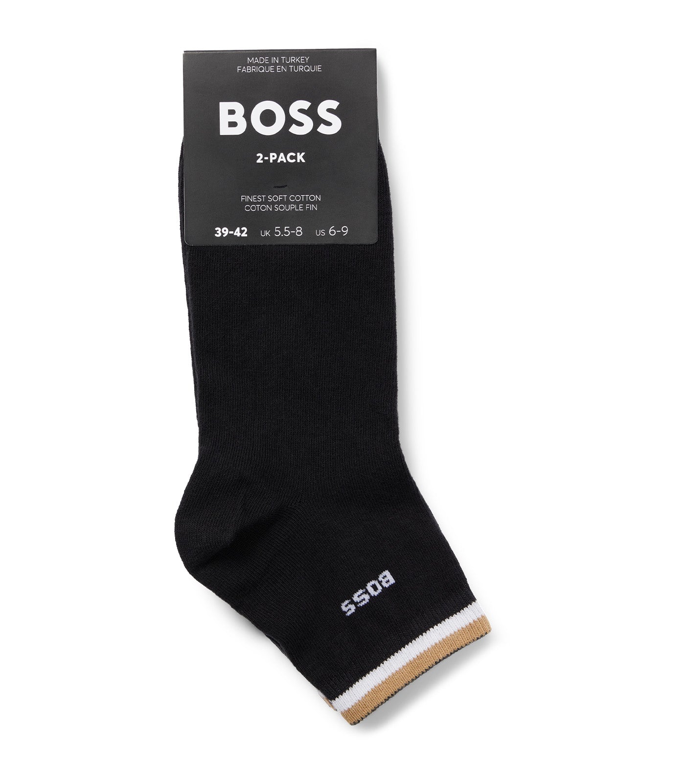 Two-Pack of Short-Length Socks with Signature Stripe Black