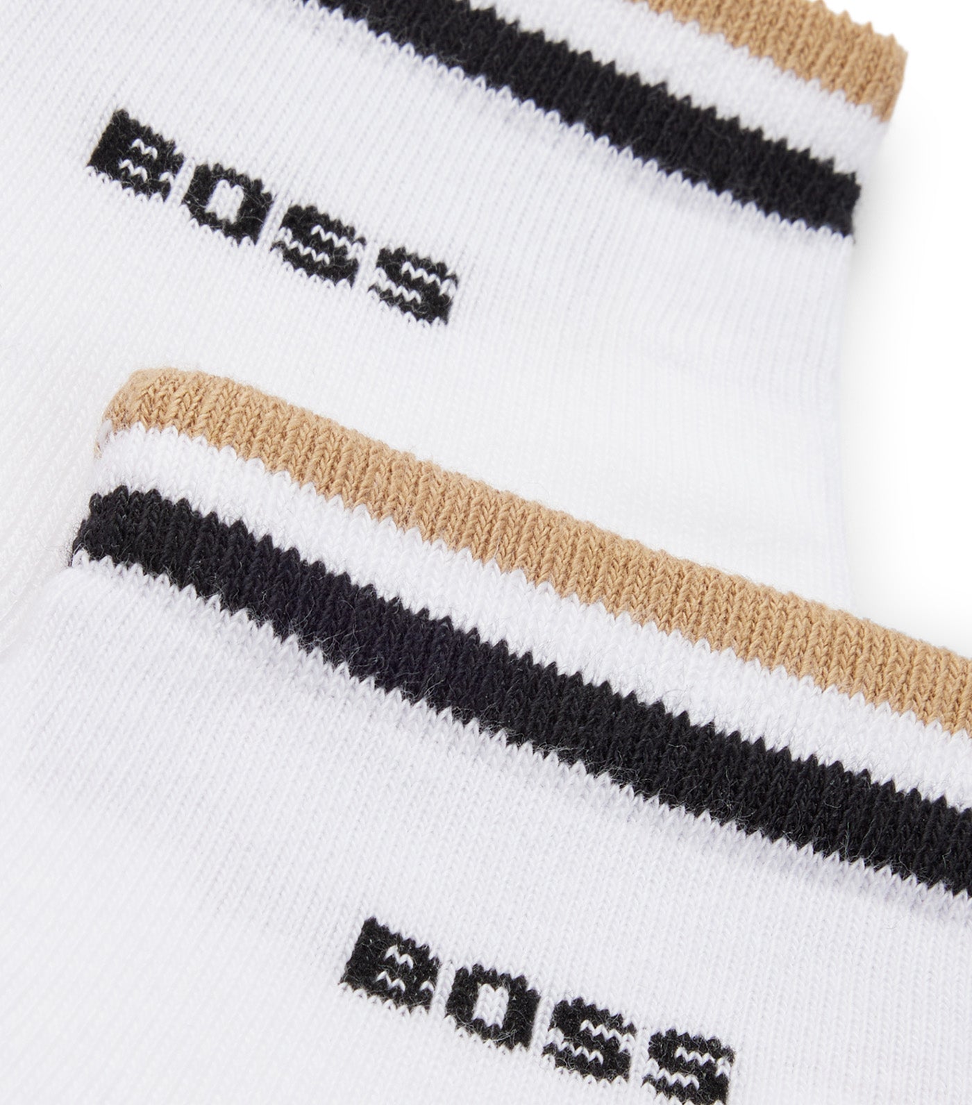 Two-Pack of Short-Length Socks with Signature Stripe White
