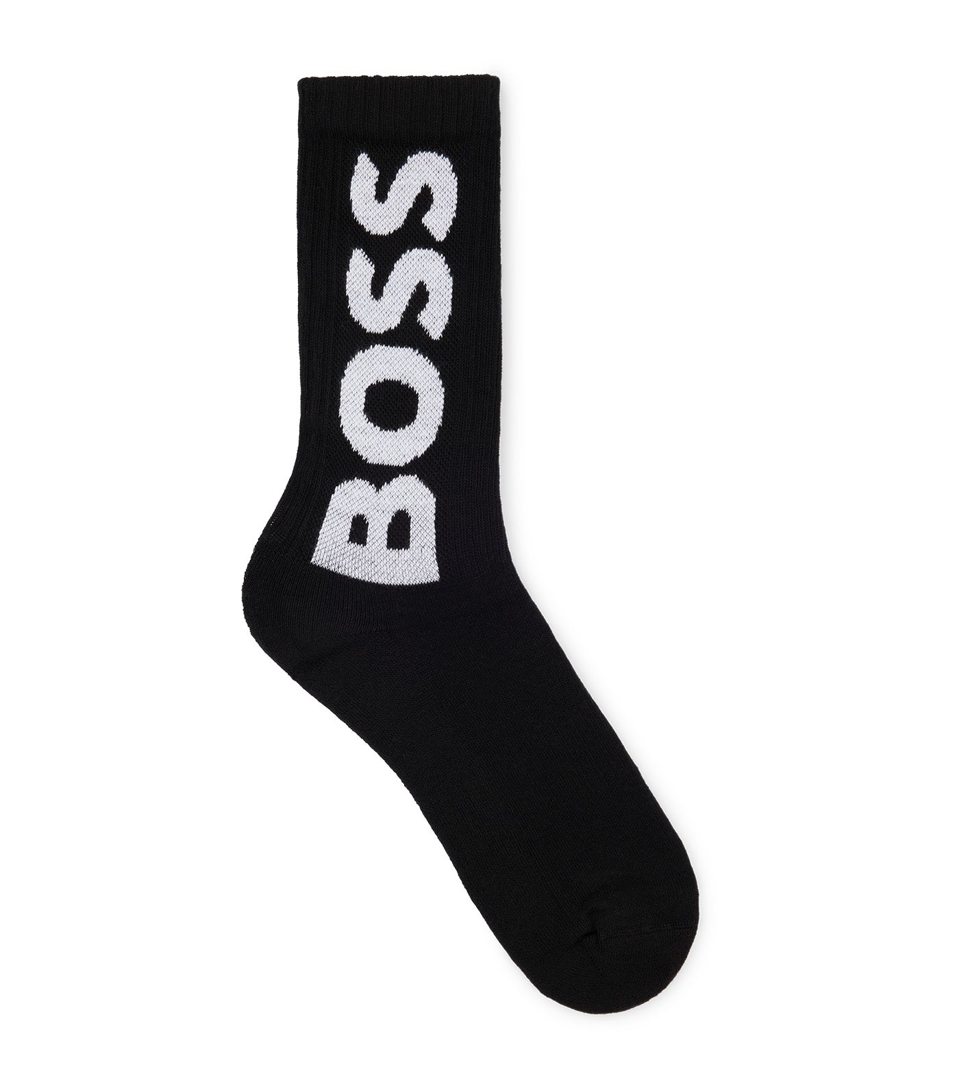 Quarter-Length Socks with Contrast Logo Black