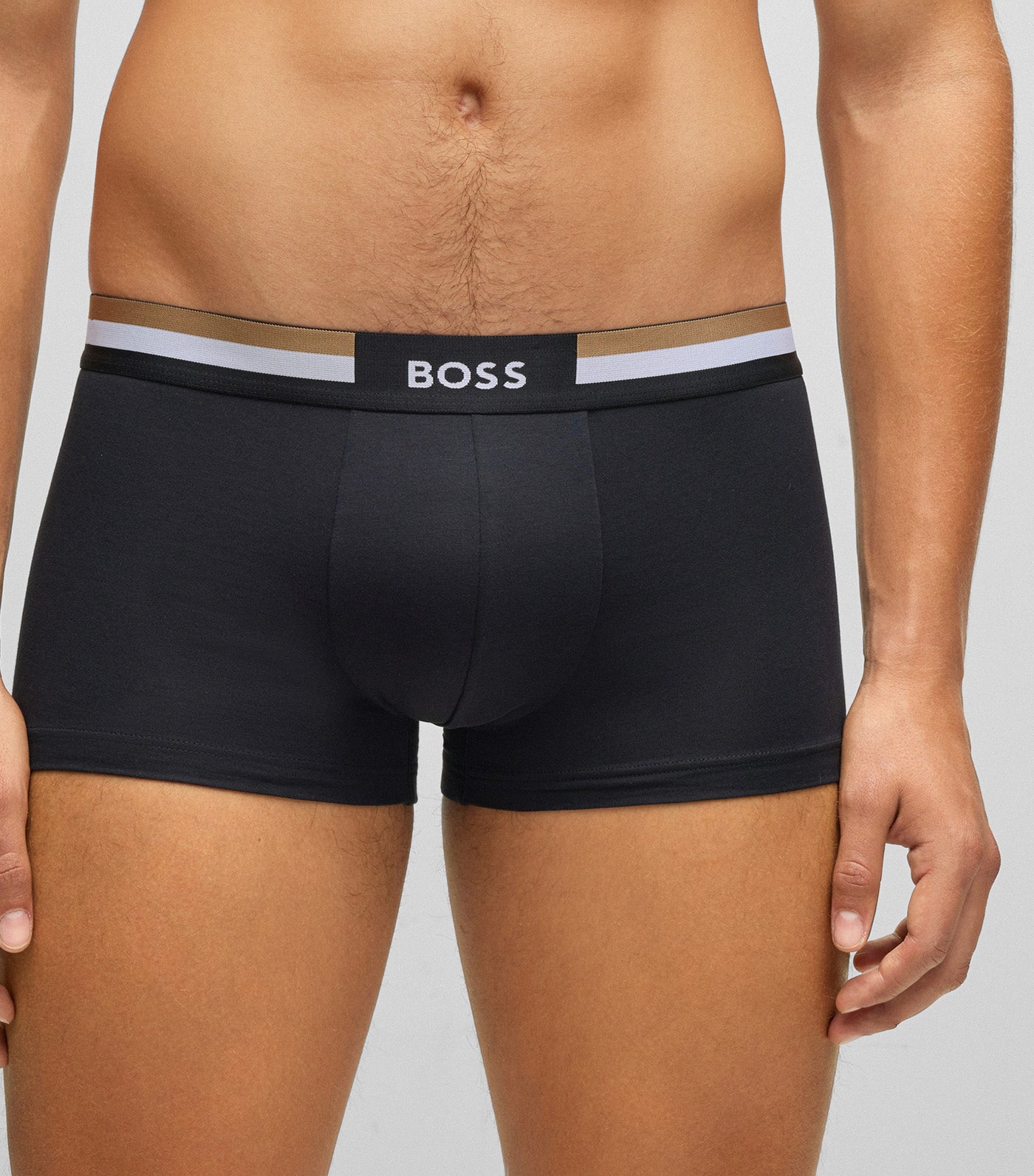 Cotton-Blend Trunks with Signature-Stripe Waistband