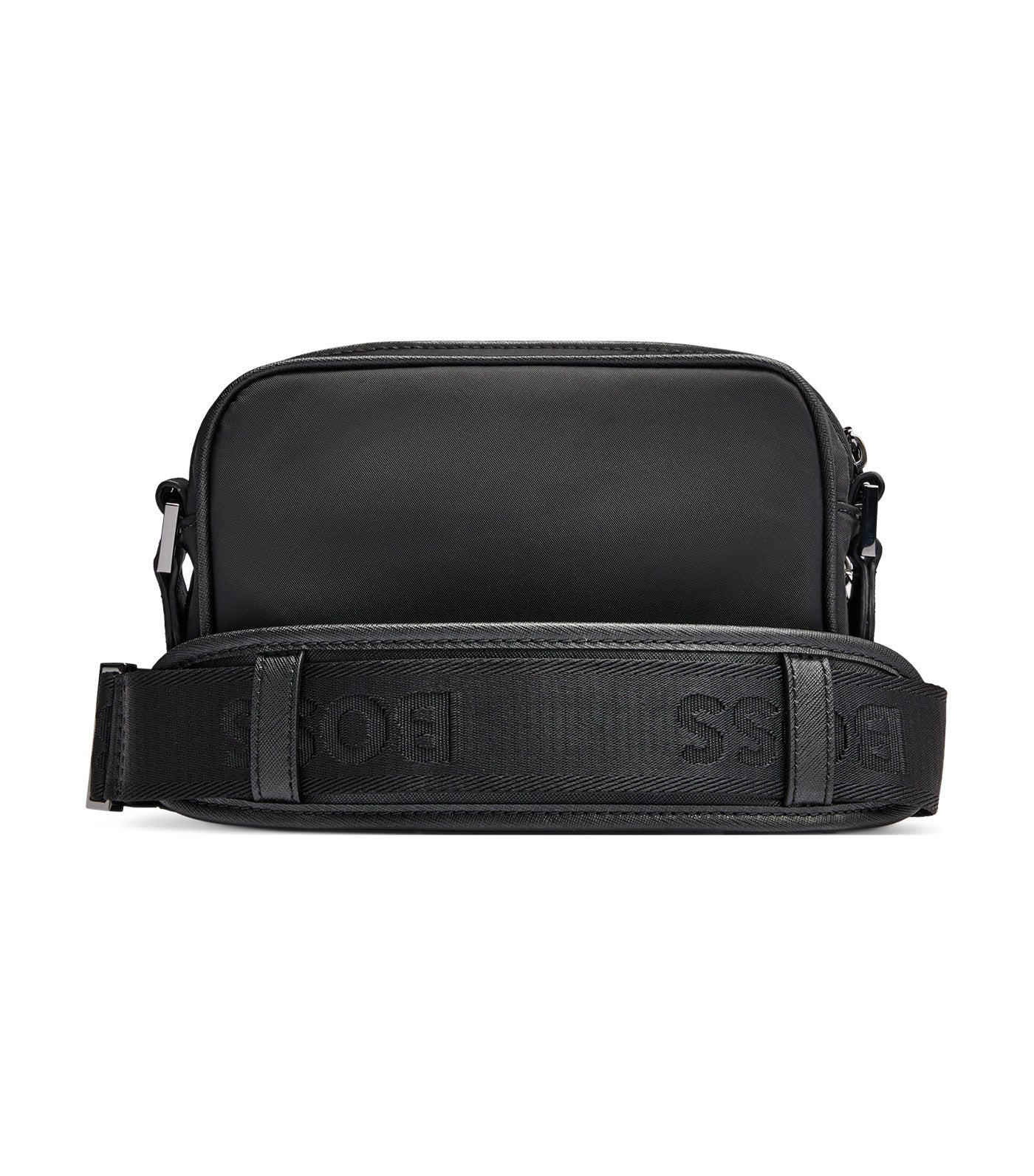 Twill Crossbody Bag with Double B Monogram Black