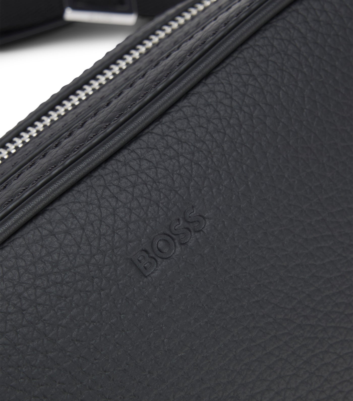 Crossbody Bag with Embossed Logo Black