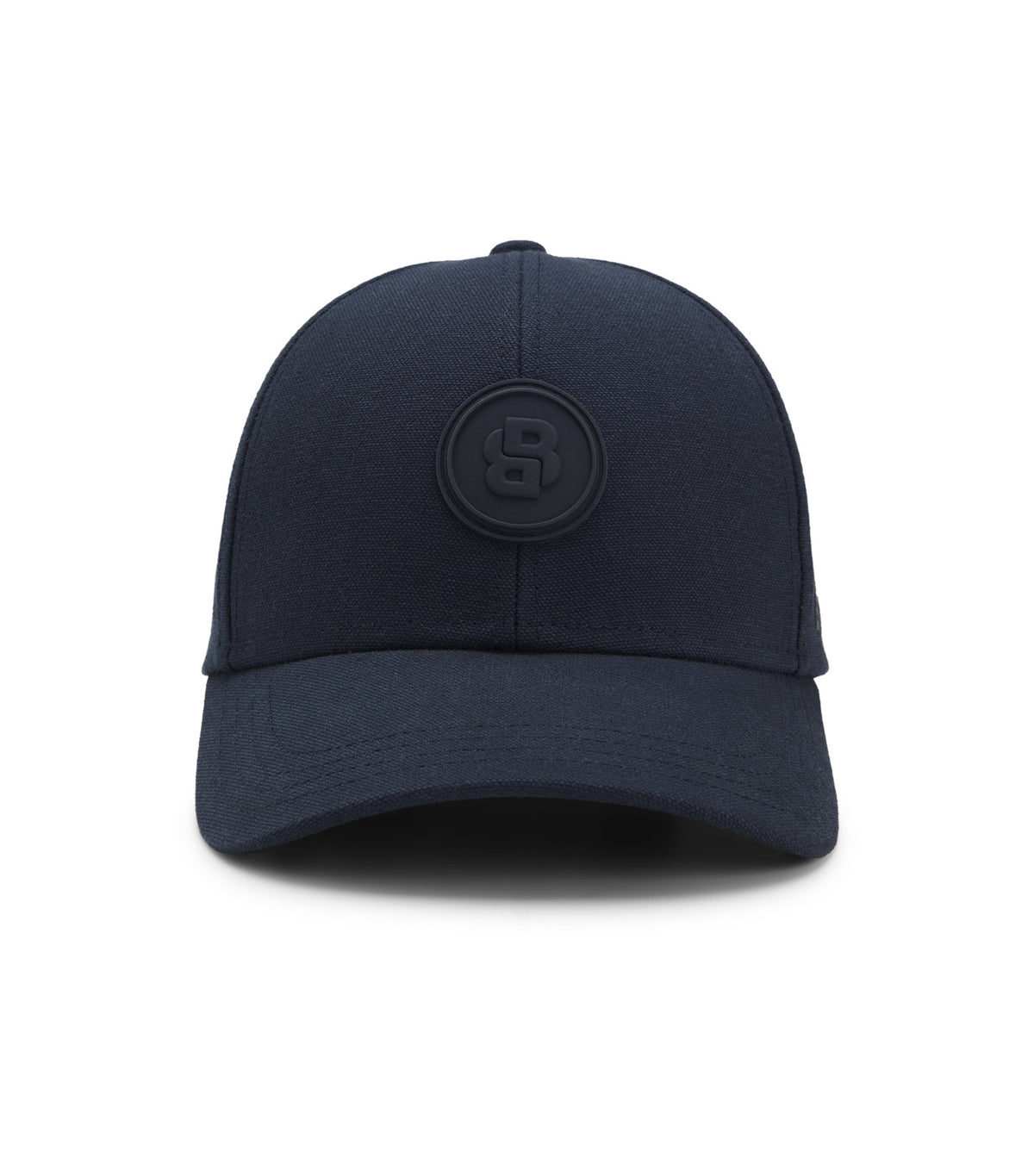 Cotton-Canvas Cap with Double B Monogram Badge Blue