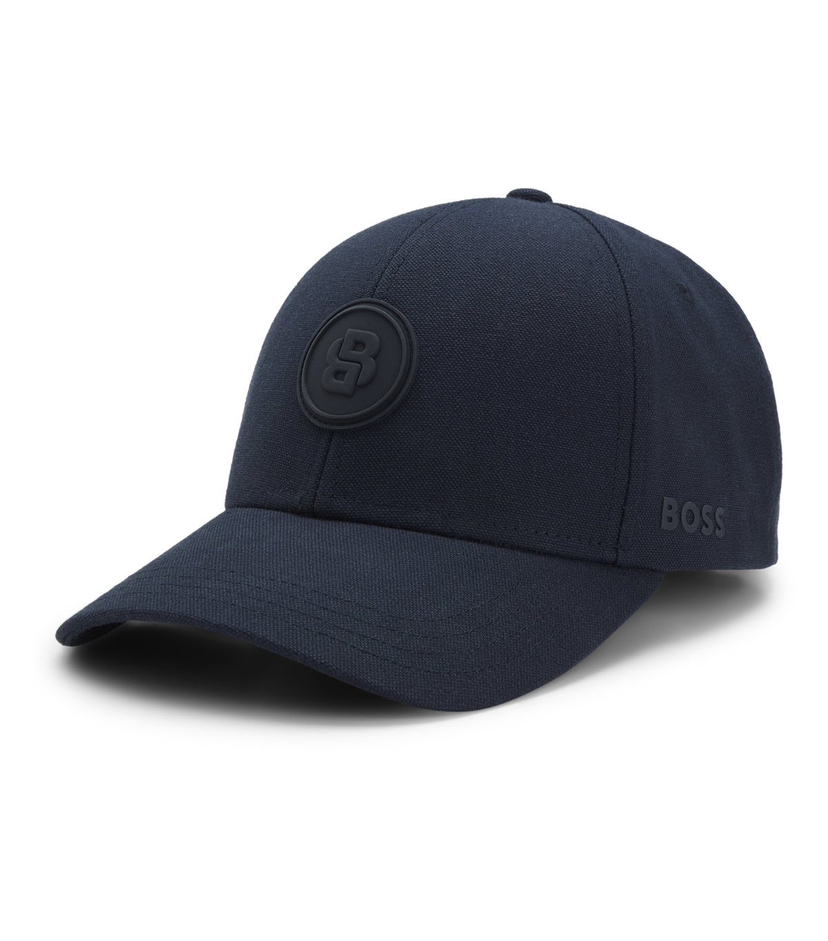 Cotton-Canvas Cap with Double B Monogram Badge Blue