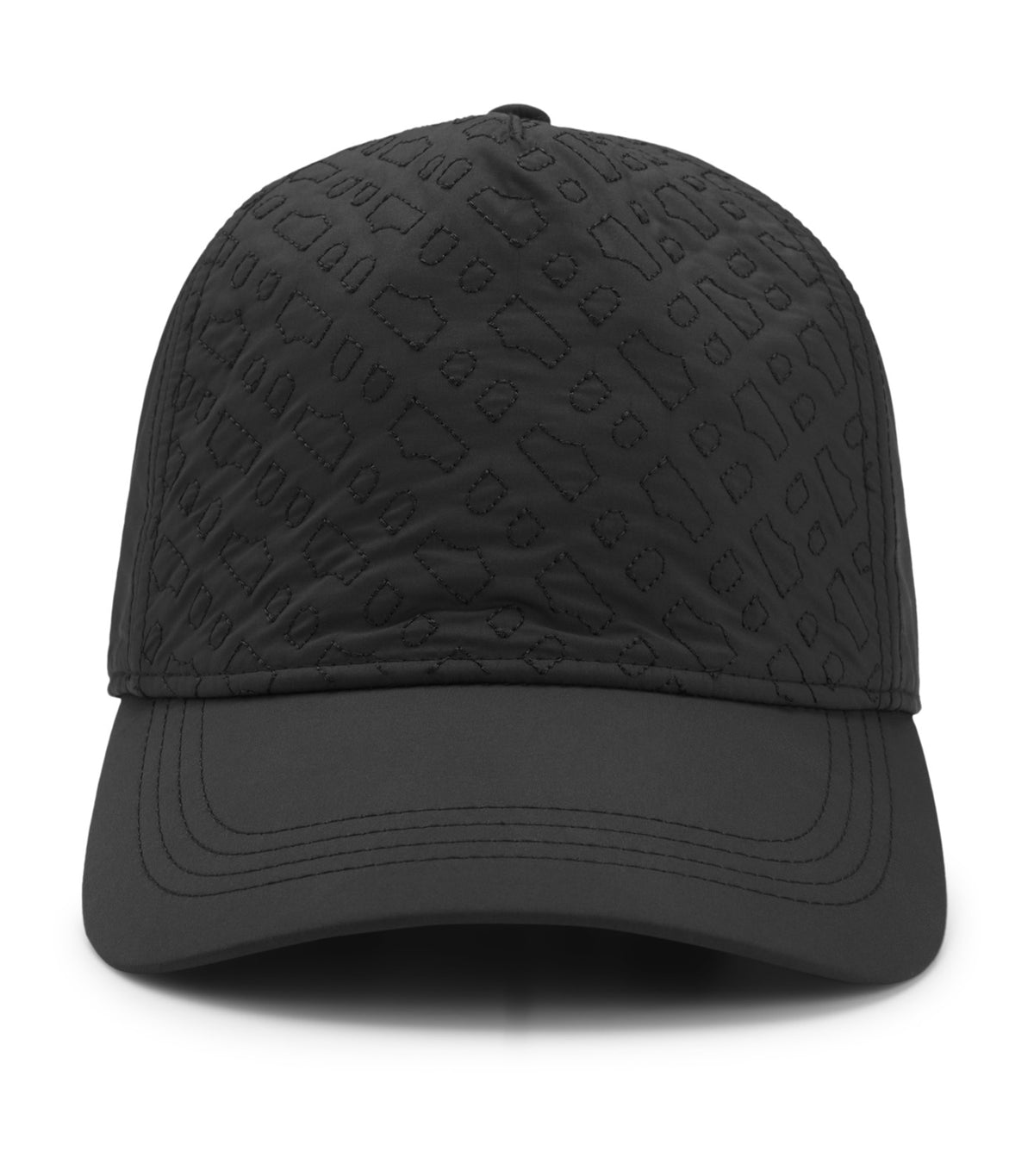 Peached Cap with Quilted Double B Monograms Black