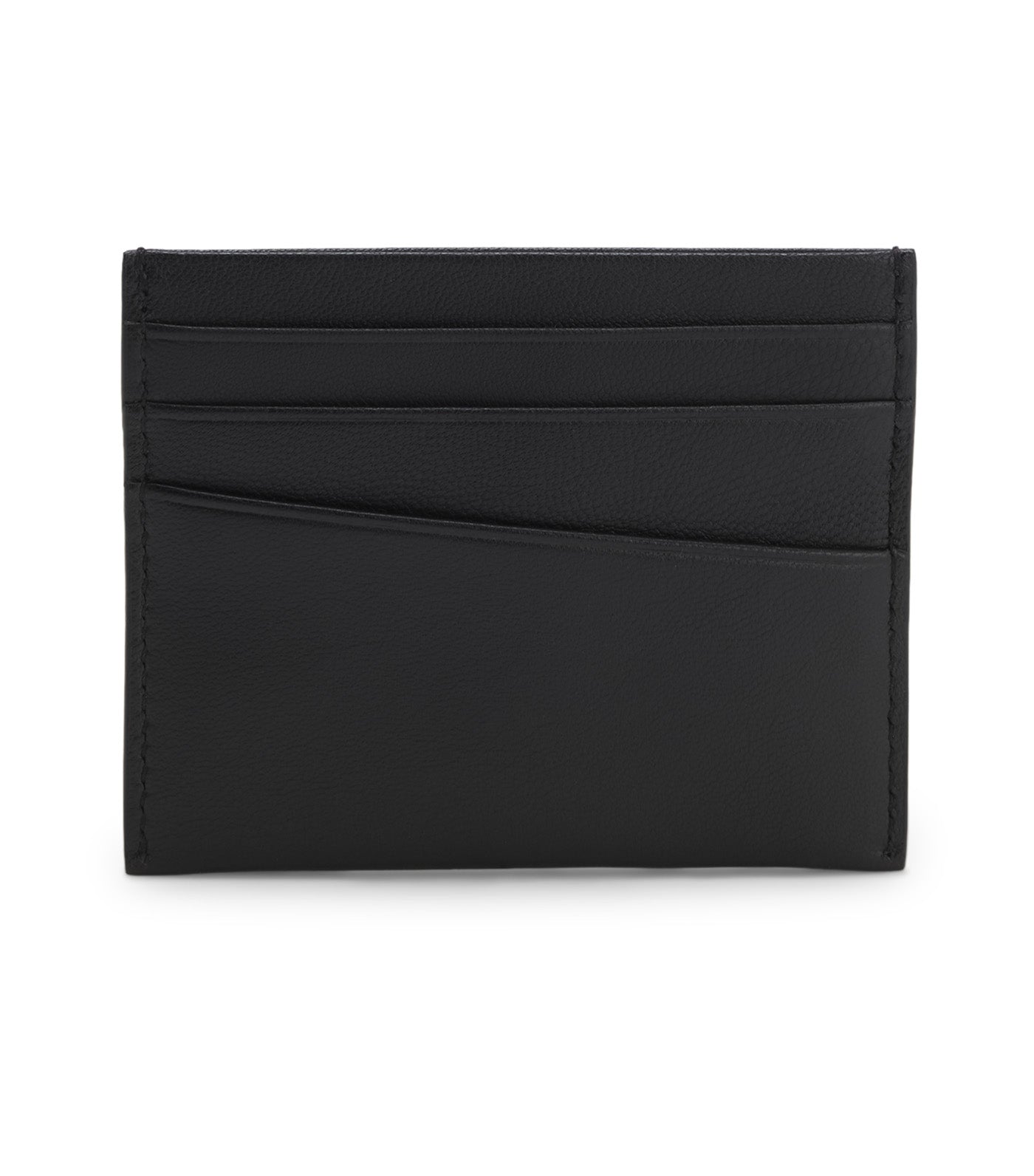 Leather Card Holder with Double B Monogram Black
