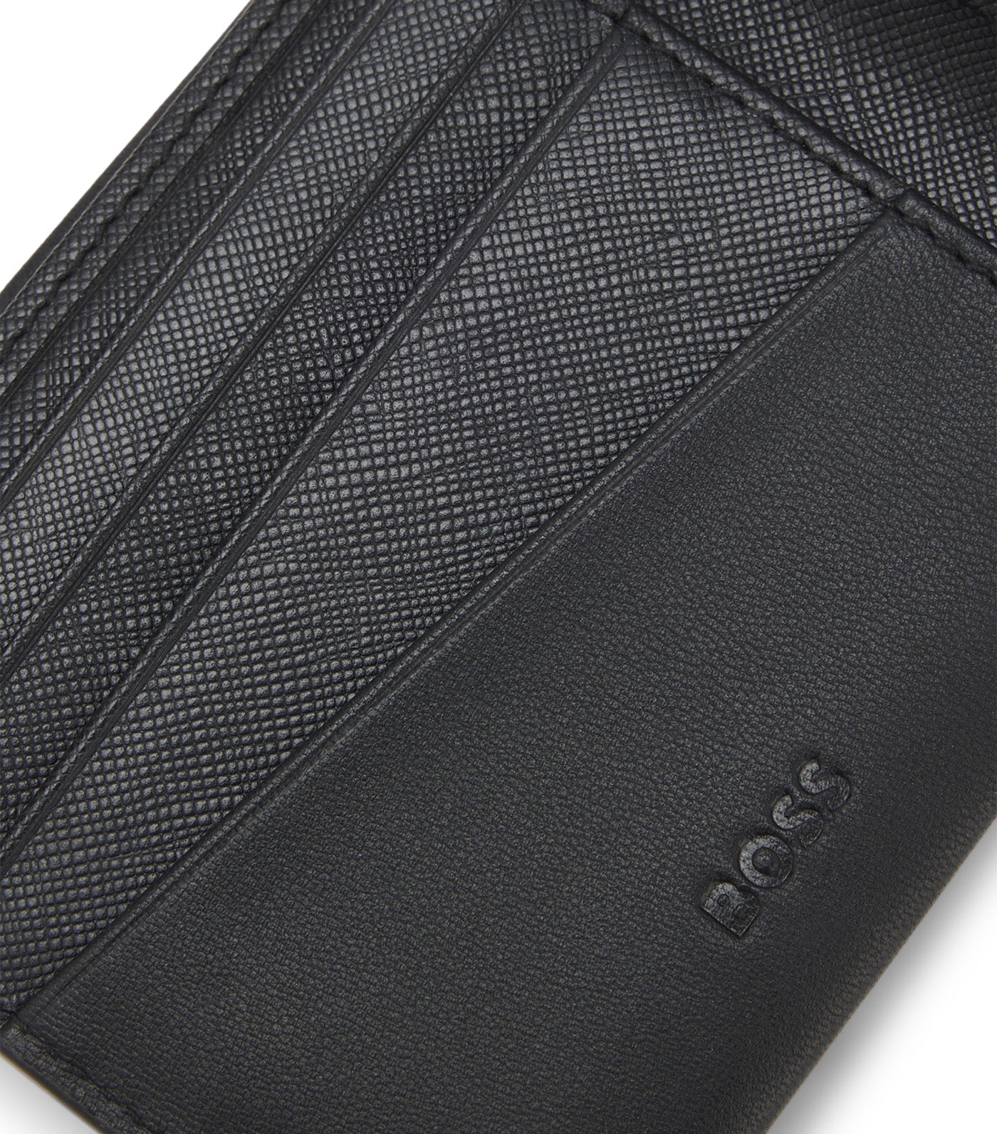 Matt Leather Wallet with Refined Logo Plaque Black