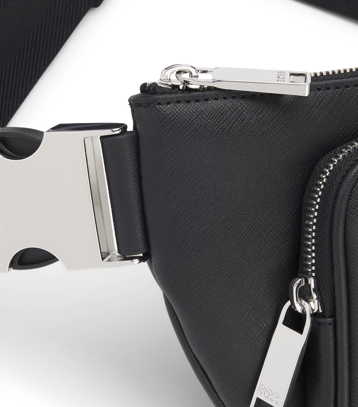 Slimline Belt Bag with Logo Lettering Black