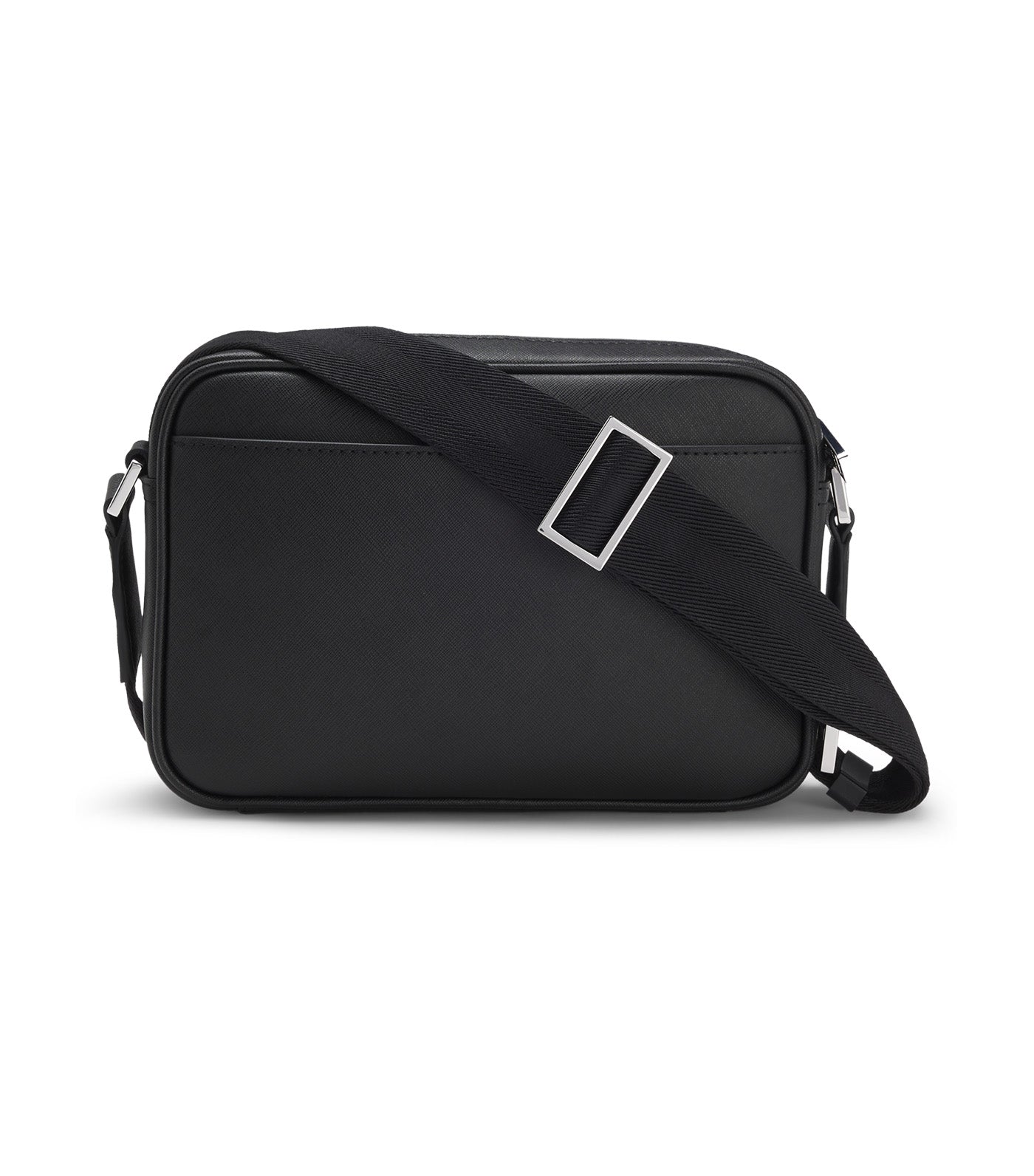 Crossbody Bag with Silver-Tone Logo Lettering Black