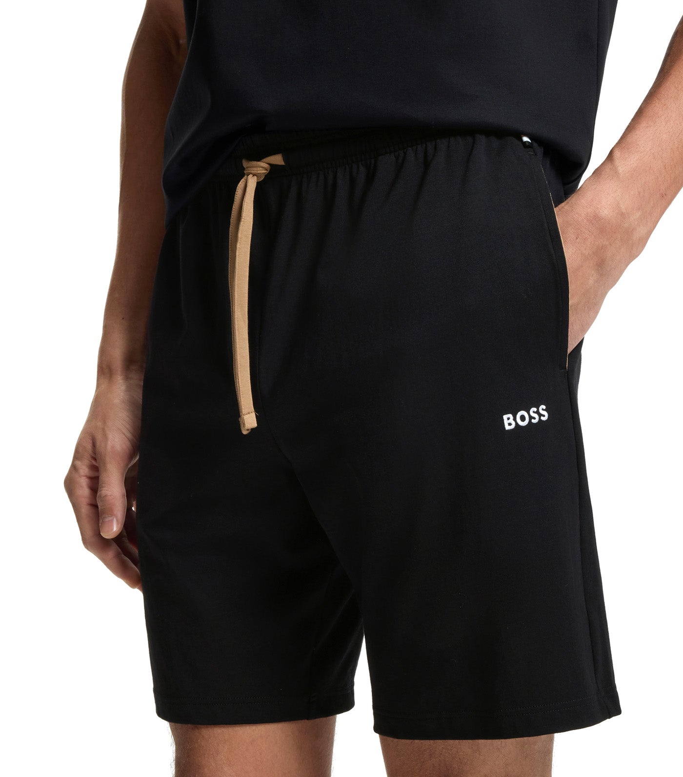 Stretch-Cotton Shorts with Embroidered Logo