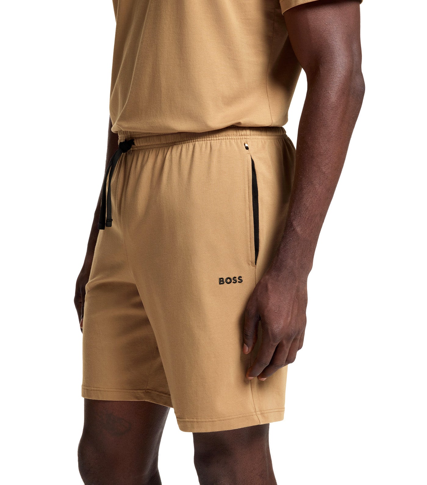Stretch-Cotton Shorts with Embroidered Logo