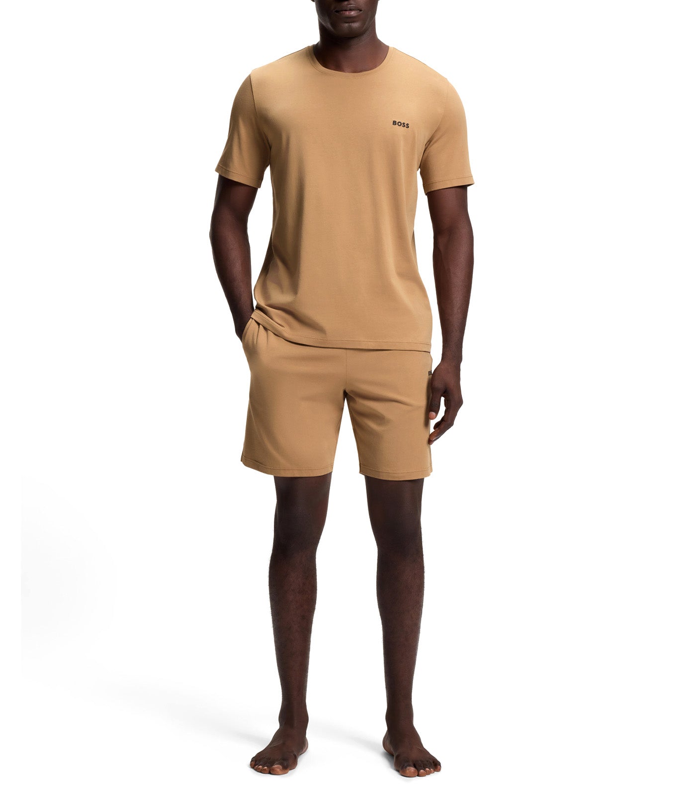 Stretch-Cotton Shorts with Embroidered Logo
