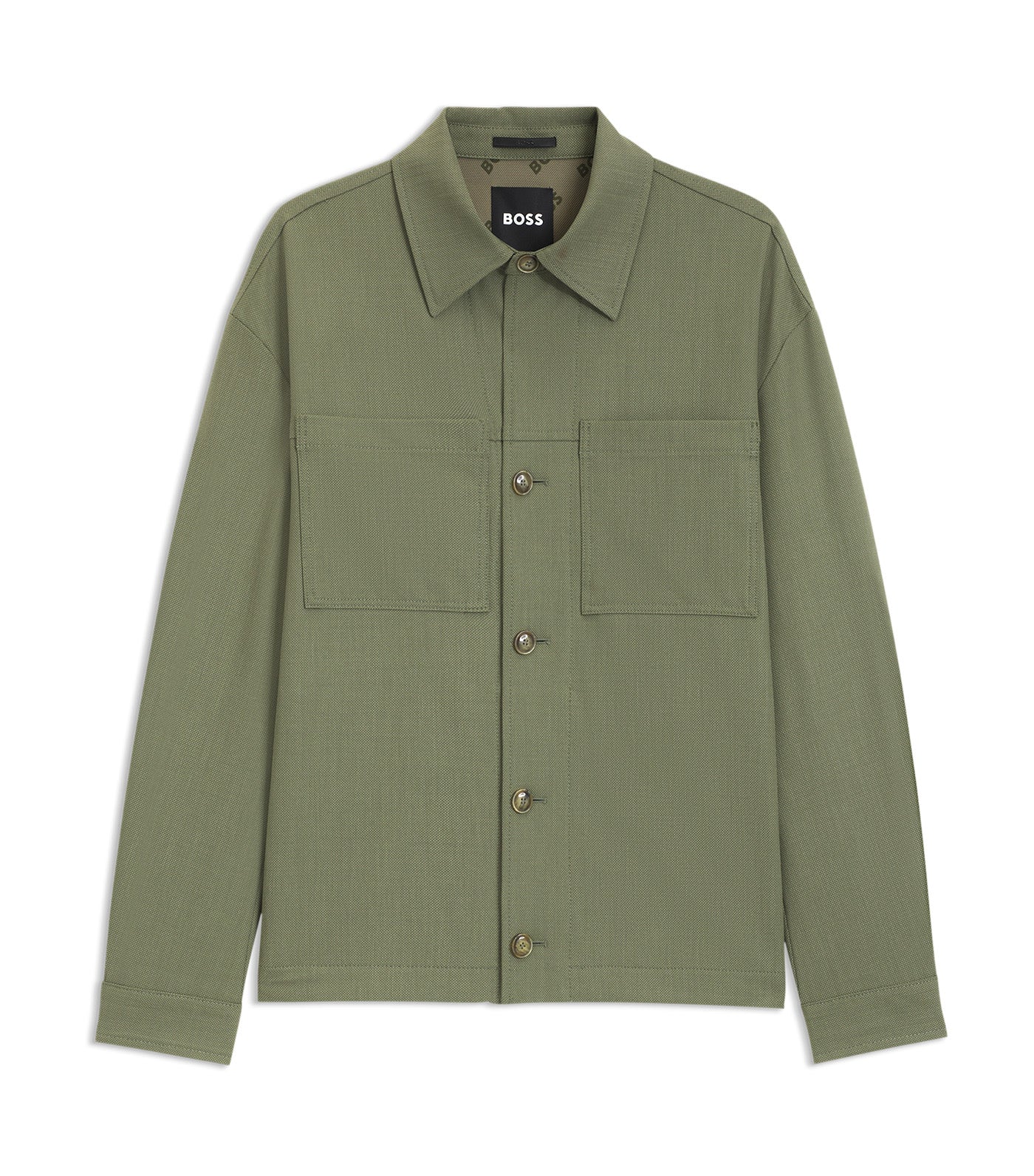 Relaxed-Fit Overshirt in Machine-Washable Performance-Stretch Fabric Green