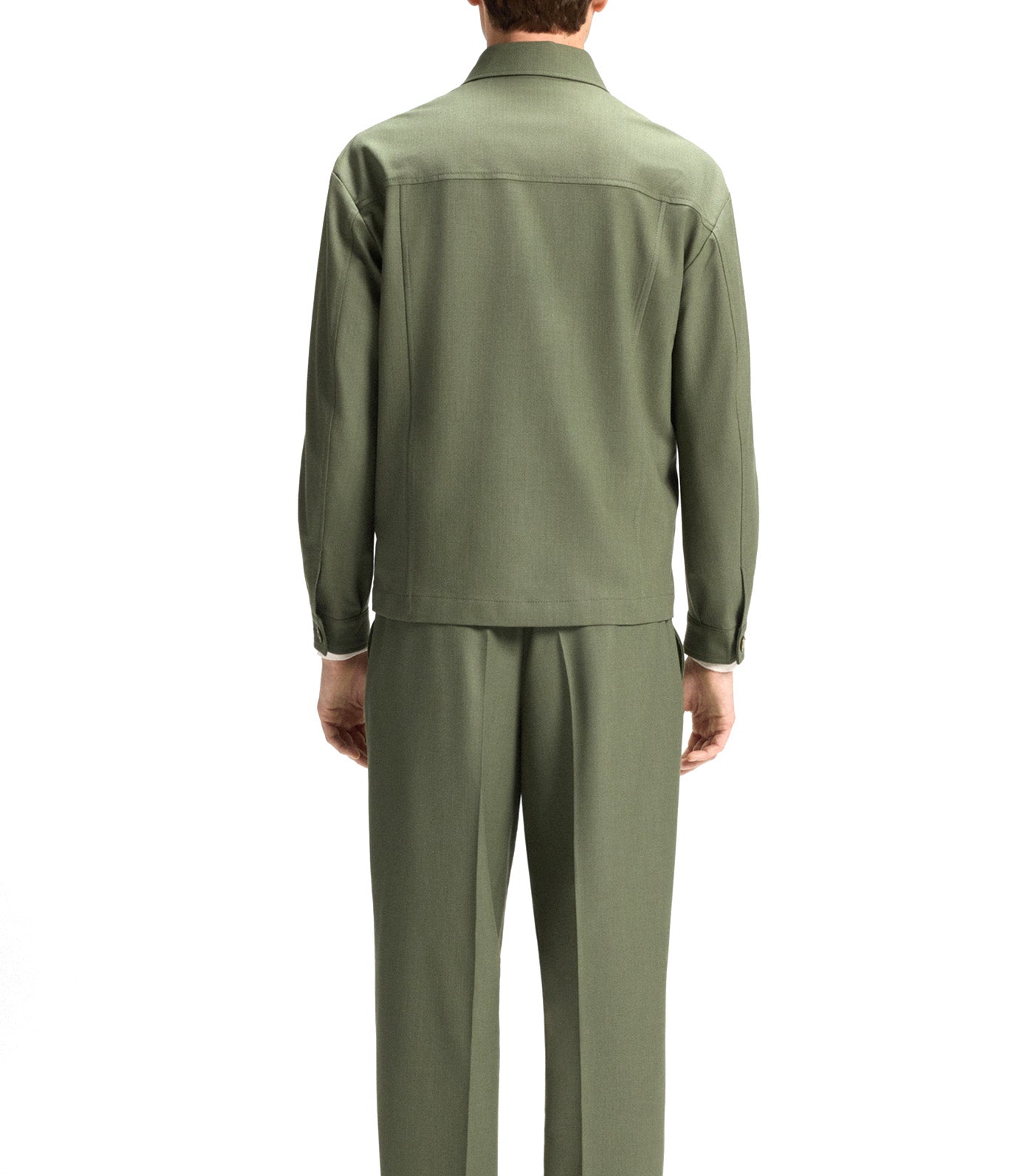 Relaxed-Fit Overshirt in Machine-Washable Performance-Stretch Fabric Green