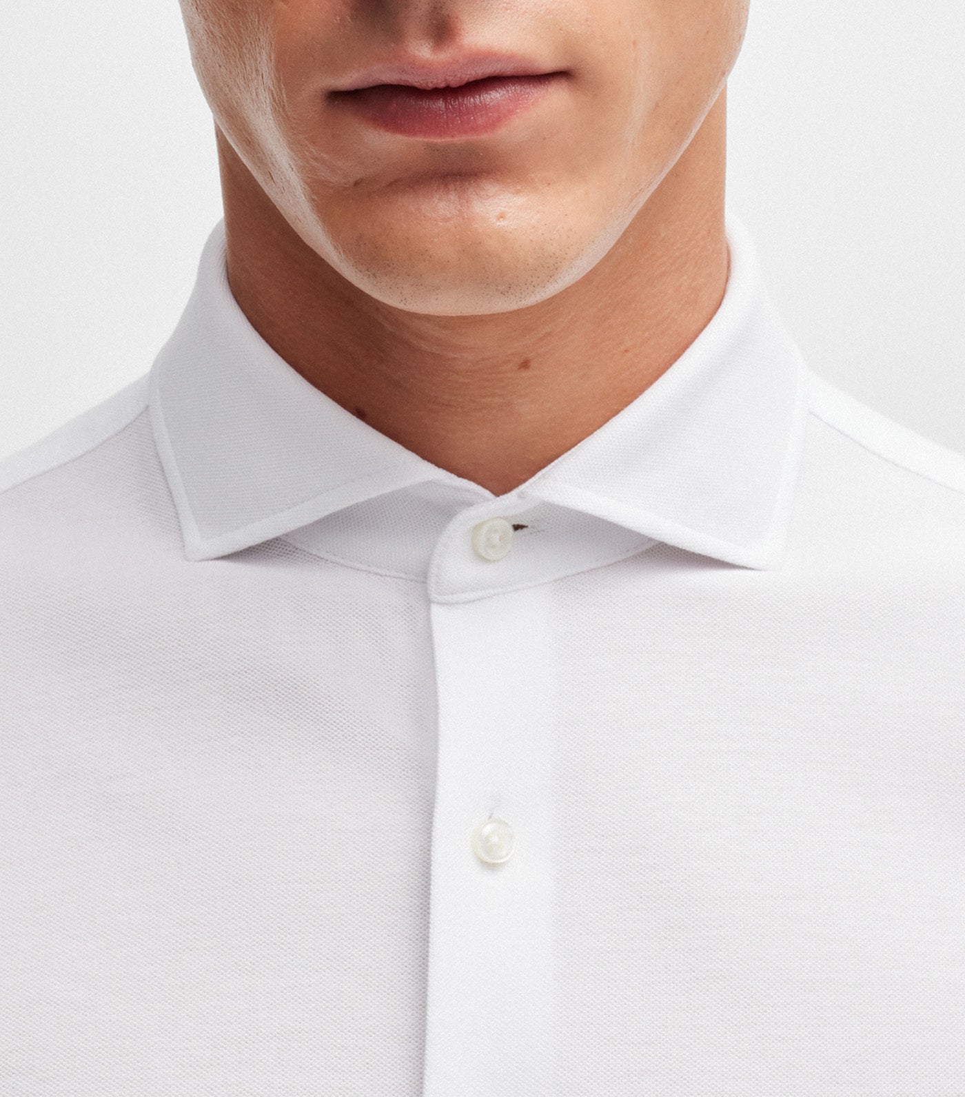 Slim-Fit Shirt in Cotton-Piqué Jersey
