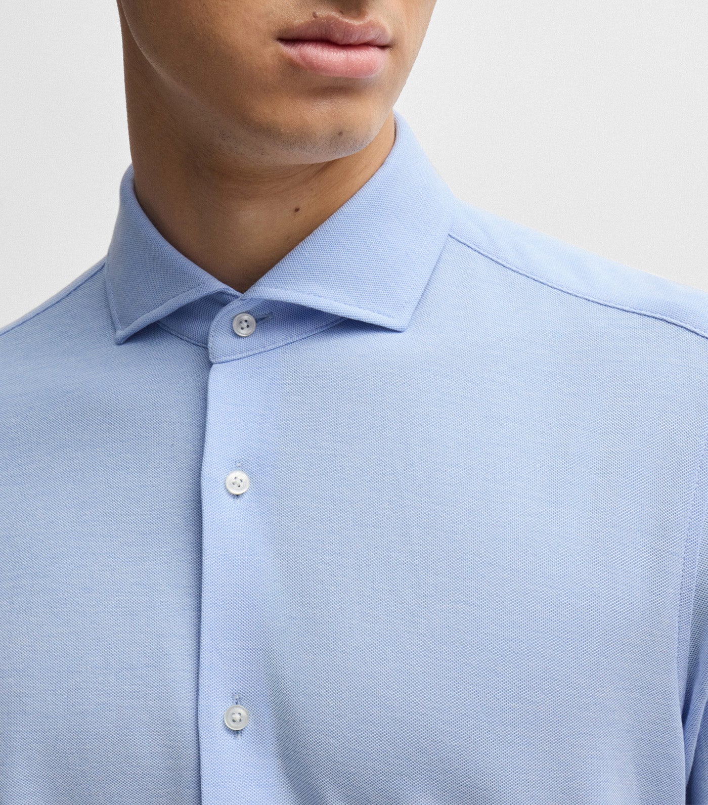 Slim-Fit Shirt in Cotton-Piqué Jersey