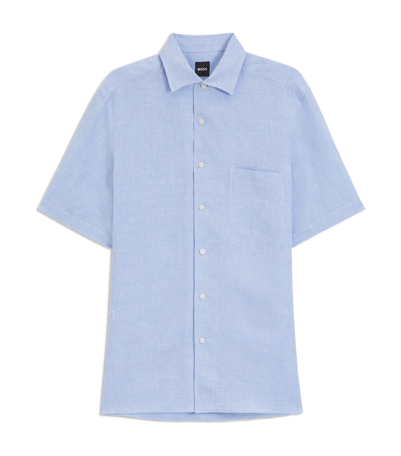 Beckham X BOSS Regular-Fit Shirt in Linen Light Blue