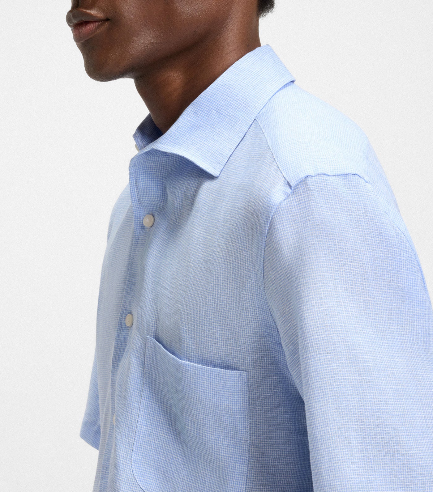 Beckham X BOSS Regular-Fit Shirt in Linen Light Blue