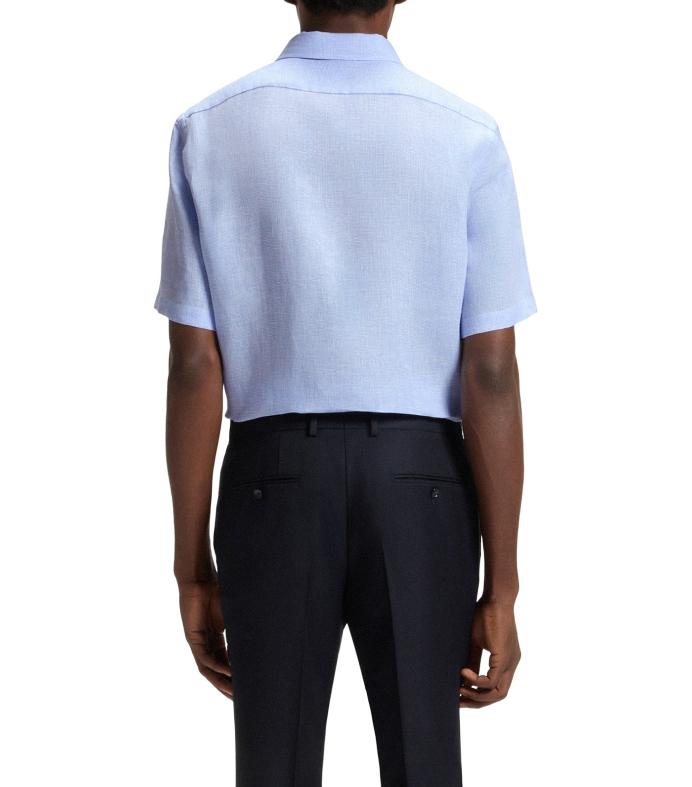 Beckham X BOSS Regular-Fit Shirt in Linen Light Blue