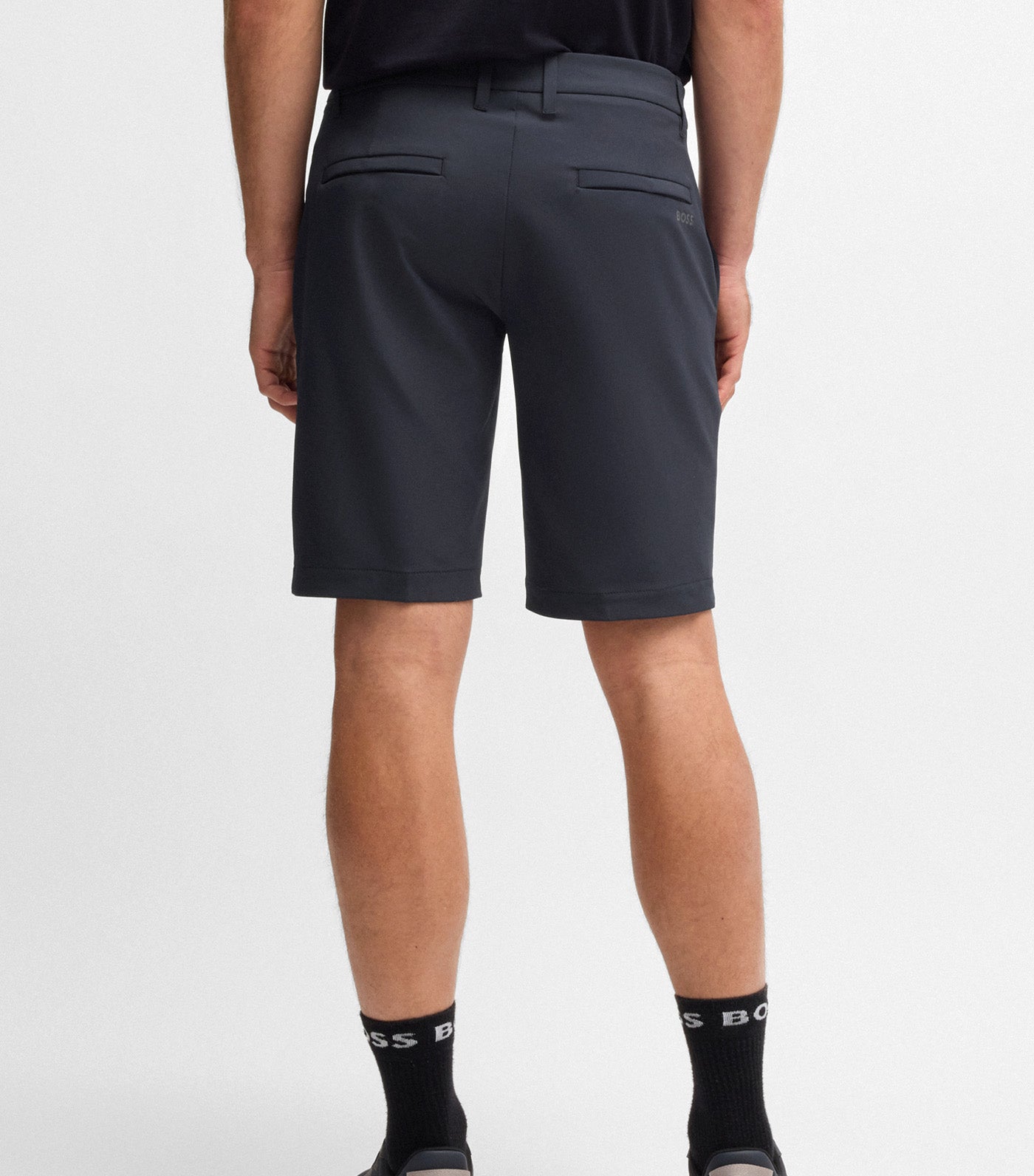 BOSS Slim-Fit Shorts in Water-Repellent Stretch Fabric Dark Blue