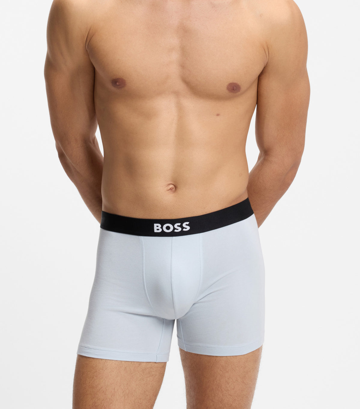 Three-Pack of Boxer Briefs in Stretch Cotton Blue