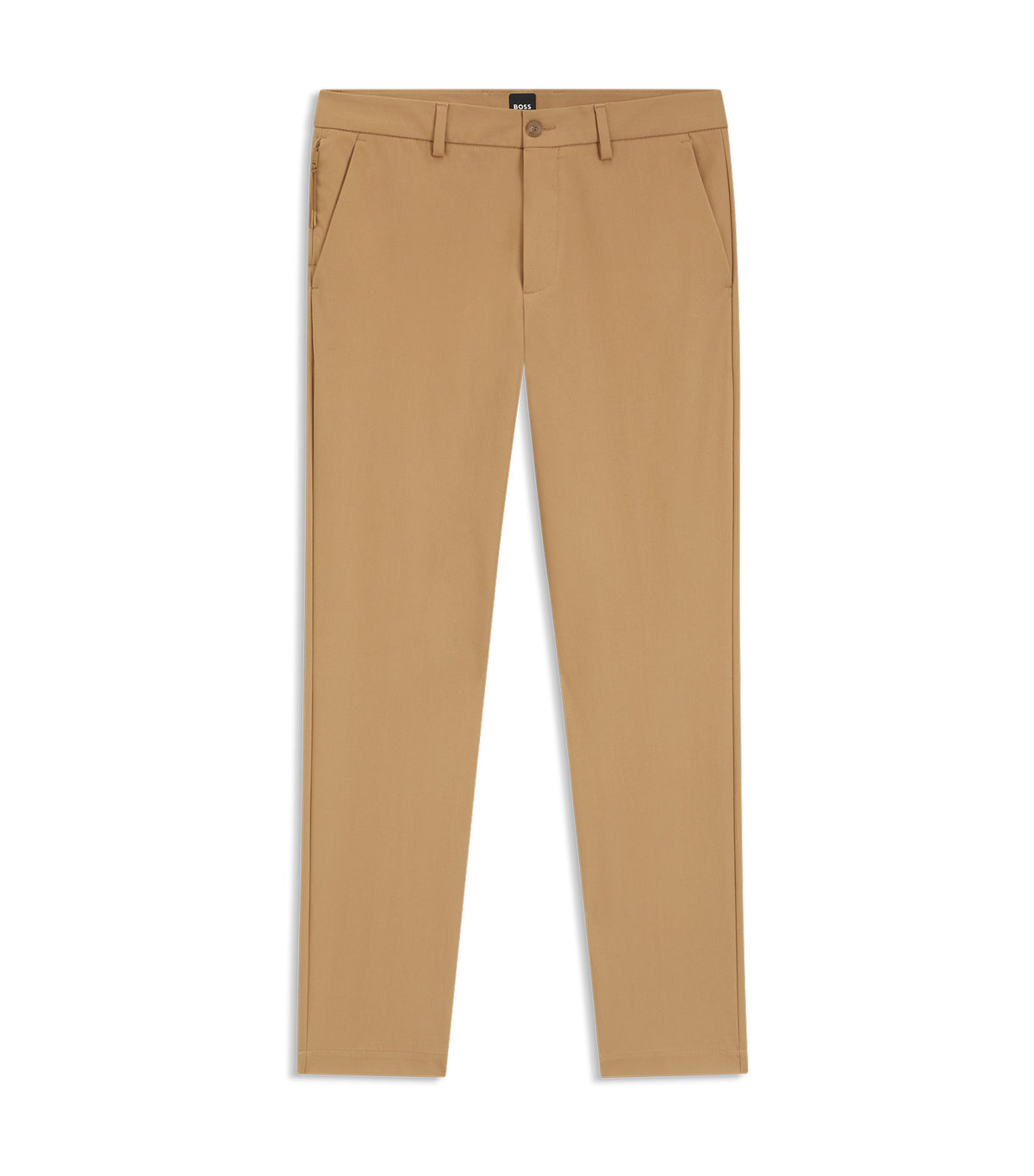 Slim-Fit Trousers in a Stretch-Cotton Blend Beige