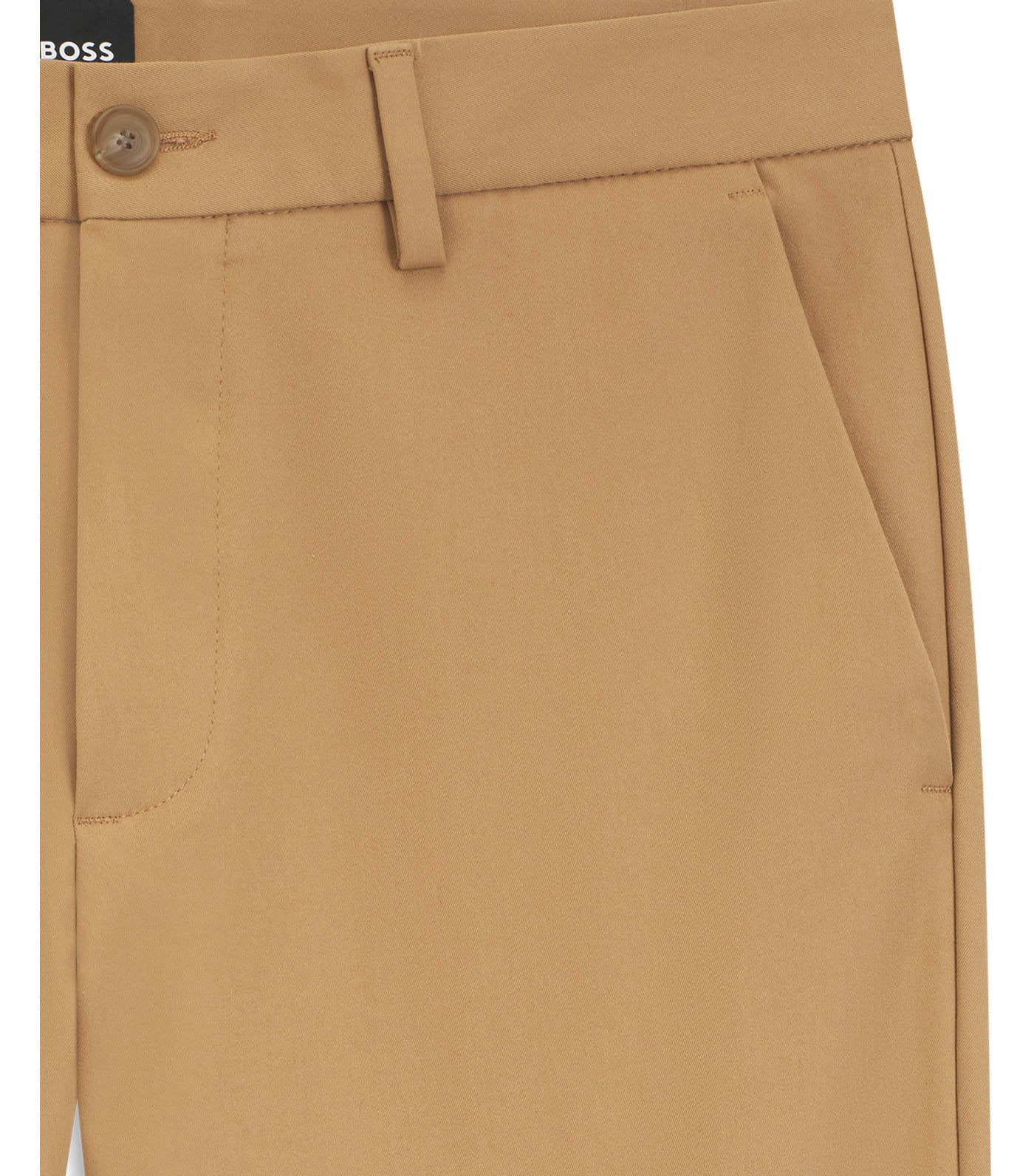Slim-Fit Trousers in a Stretch-Cotton Blend Beige