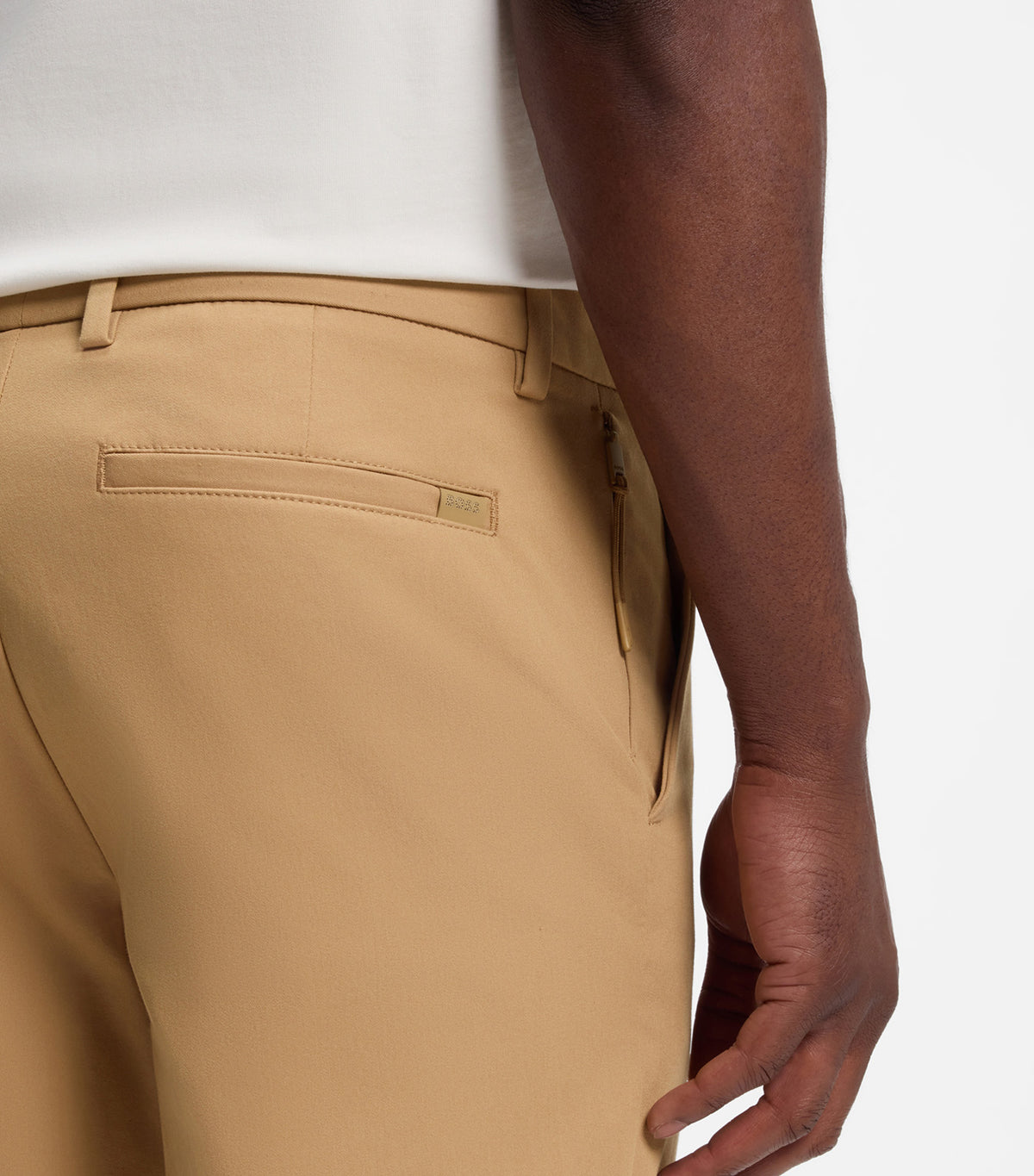 Slim-Fit Trousers in a Stretch-Cotton Blend Beige
