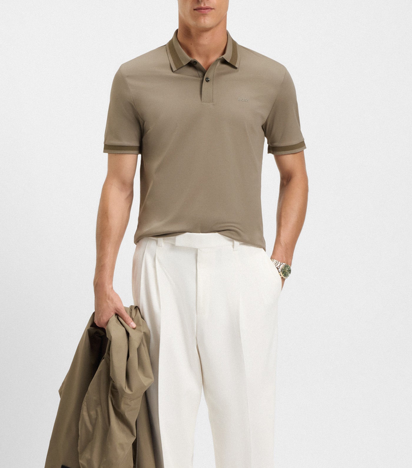 Mercerized-Cotton Slim-Fit Polo Shirt with Structured Trims
