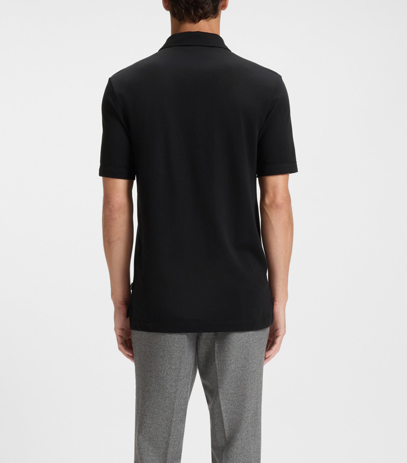 Zip-Neck Polo Shirt with Piqué Weave