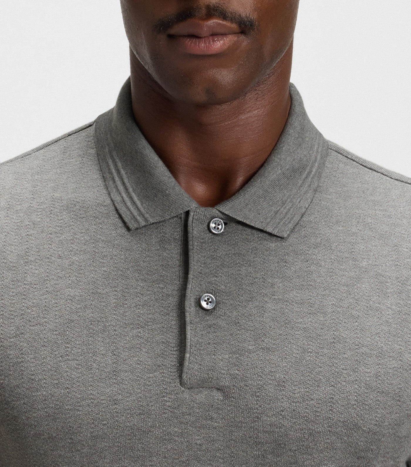 Cotton Polo Shirt with Herringbone Structure