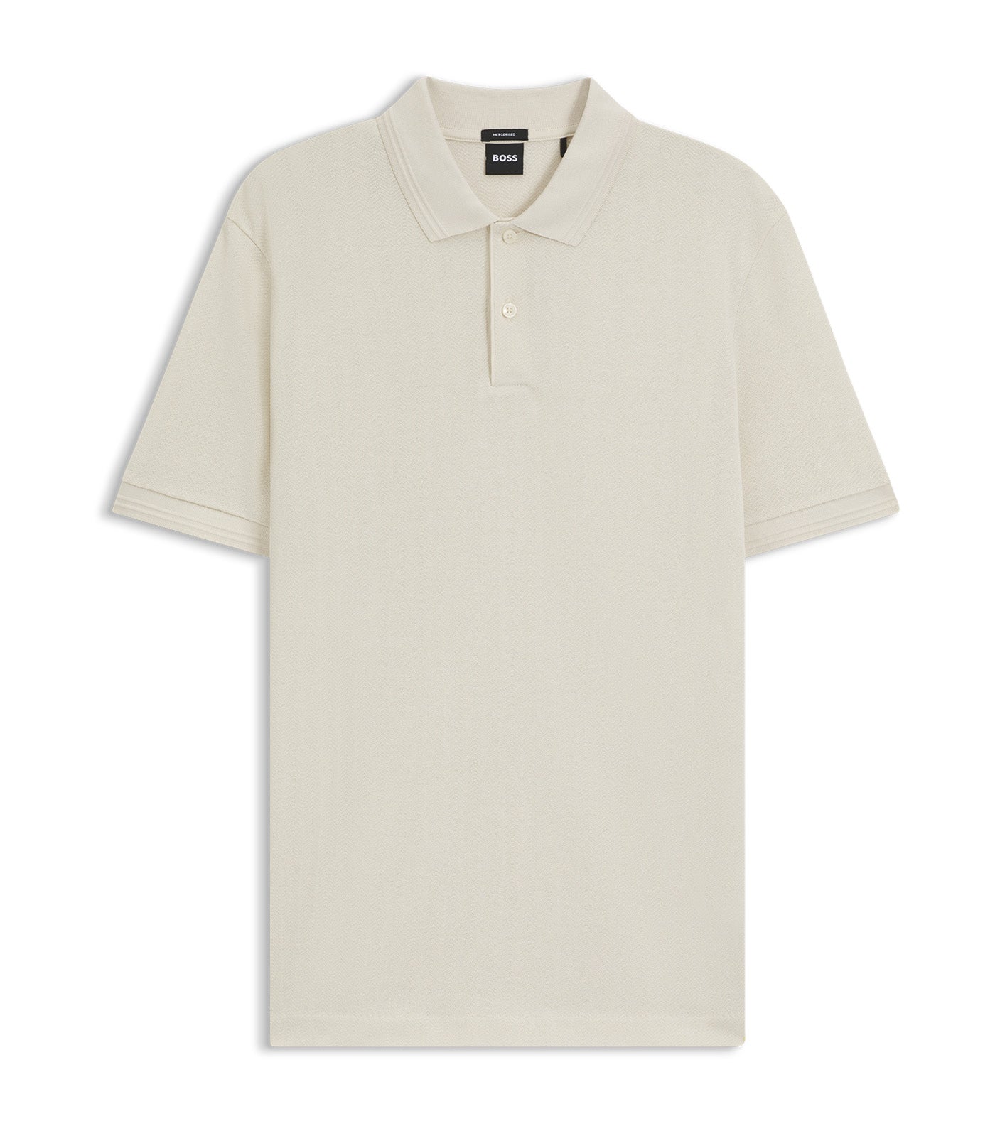 Cotton Polo Shirt with Herringbone Structure