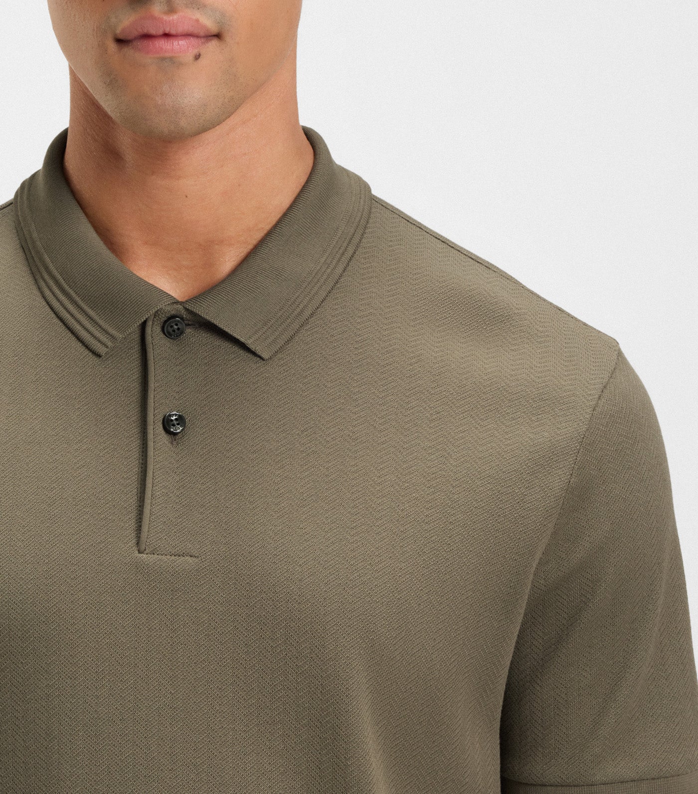 Cotton Polo Shirt with Herringbone Structure
