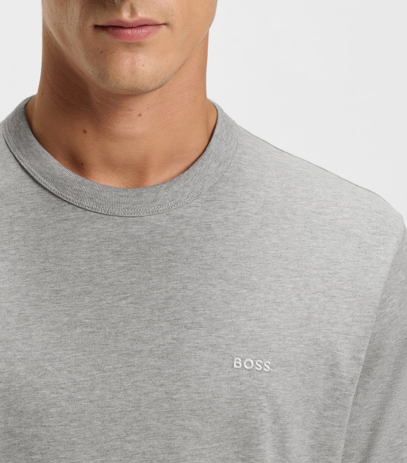 Cotton-Jersey T-Shirt with Tonal Logo Silver