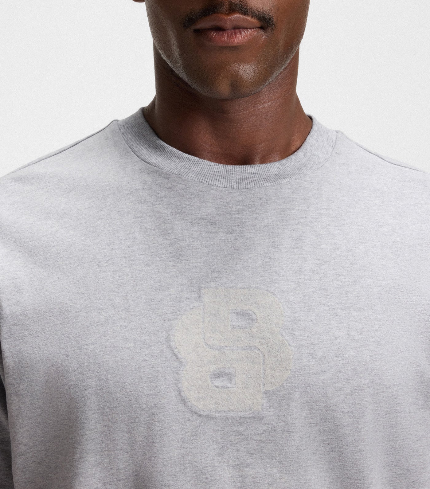 Peached-Cotton T-Shirt with Double B Monogram