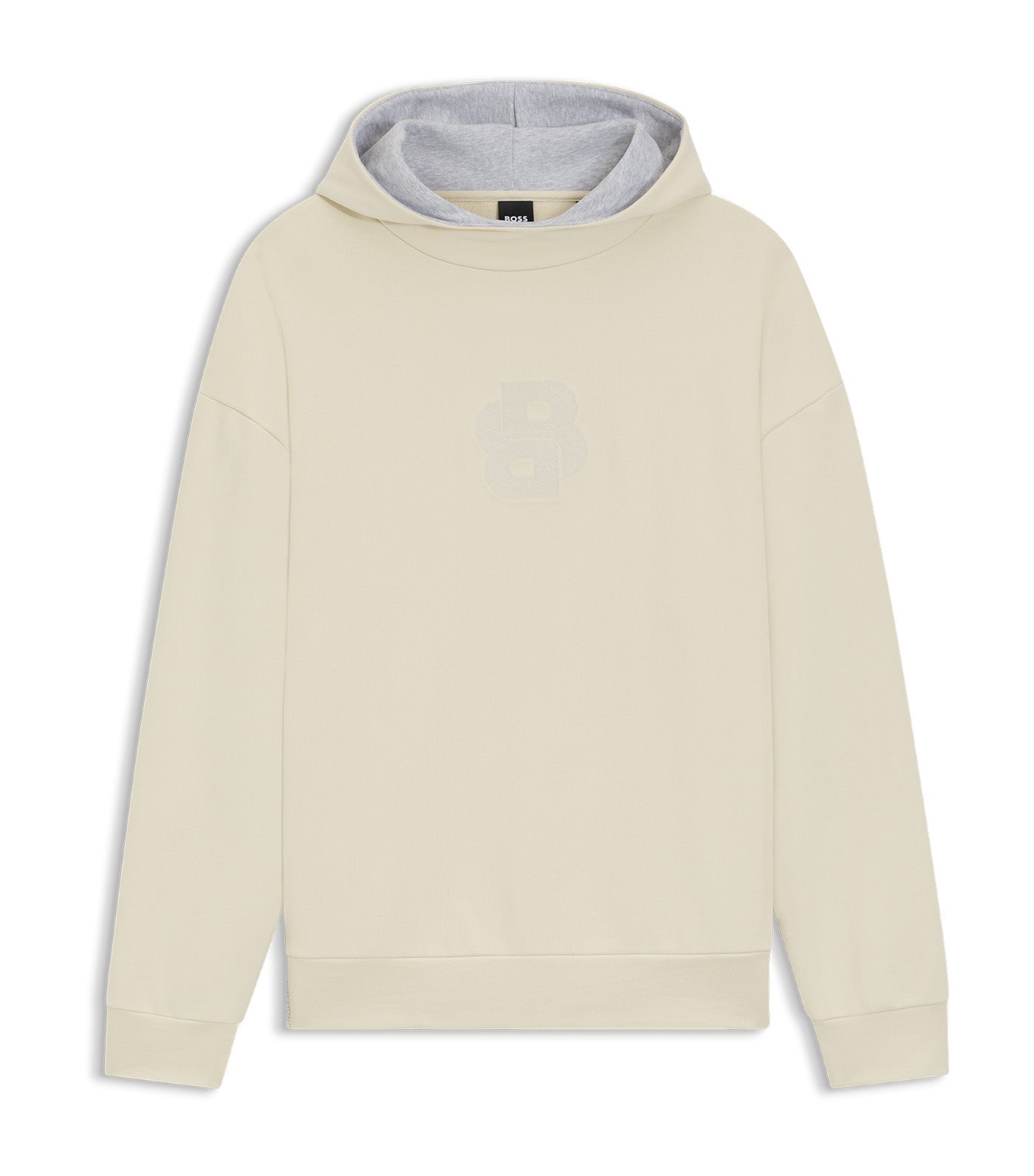 Peached-Cotton Hoodie with Double B Monogram Off White