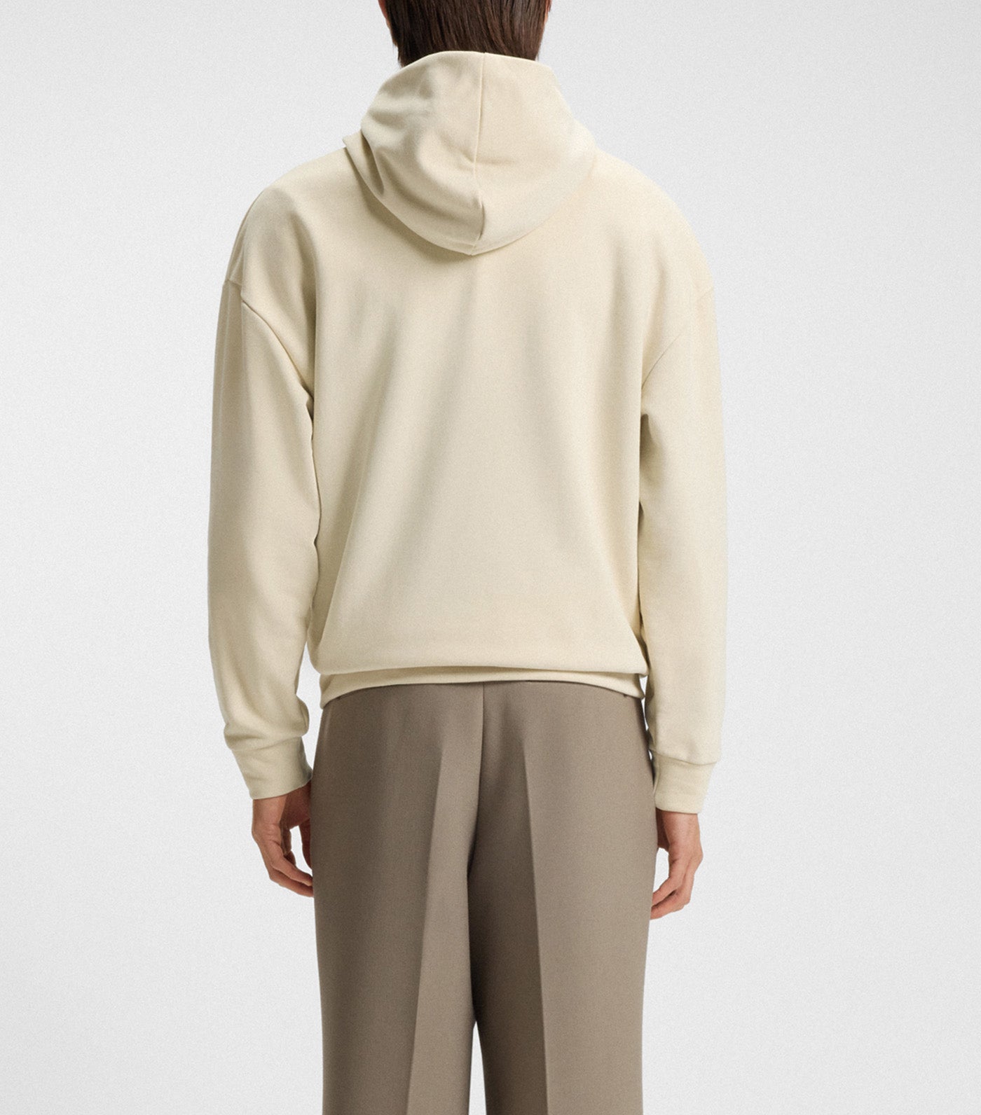 Peached-Cotton Hoodie with Double B Monogram Off White