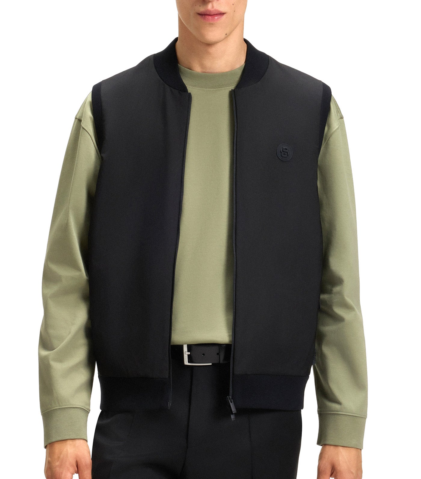Regular-Fit Gilet with Weather Protection Black
